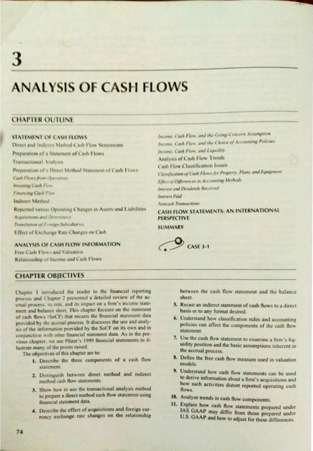 FIN 408 Chapter 3 - Finance - ANALYSIS OF CASH FLOWS CHAPTER OUTLINE ...