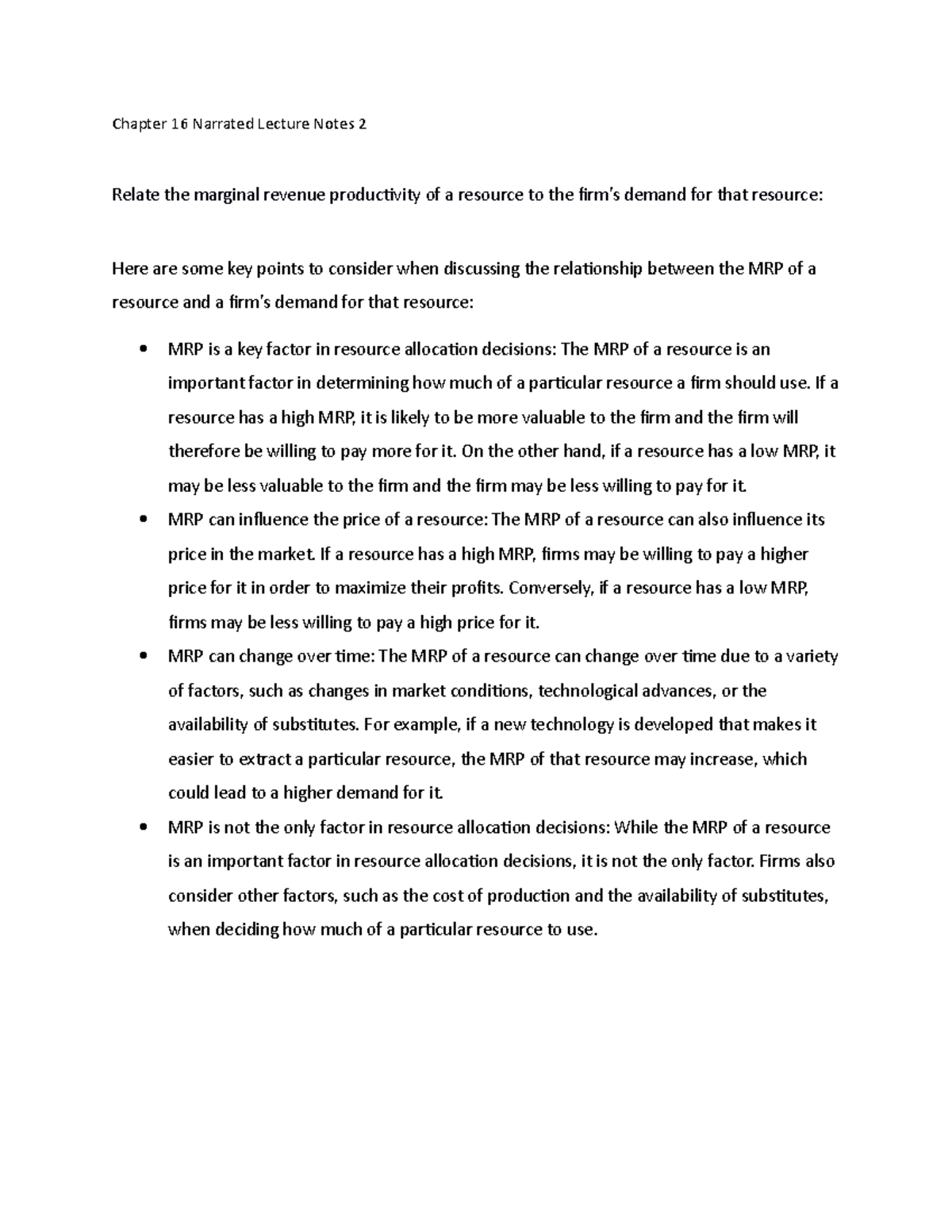 Chapter 16 Narrated Lecture Notes 2 - Chapter 16 Narrated Lecture Notes ...