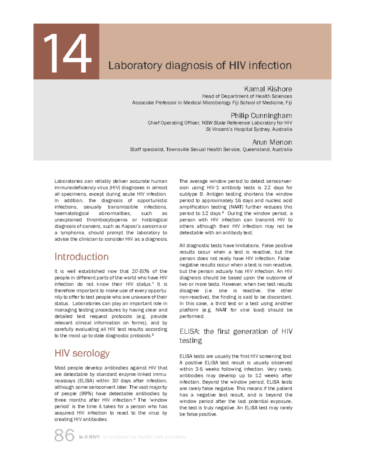 Notes HIV Testing - Detailed - Laboratory diagnosis of HIV infection ...
