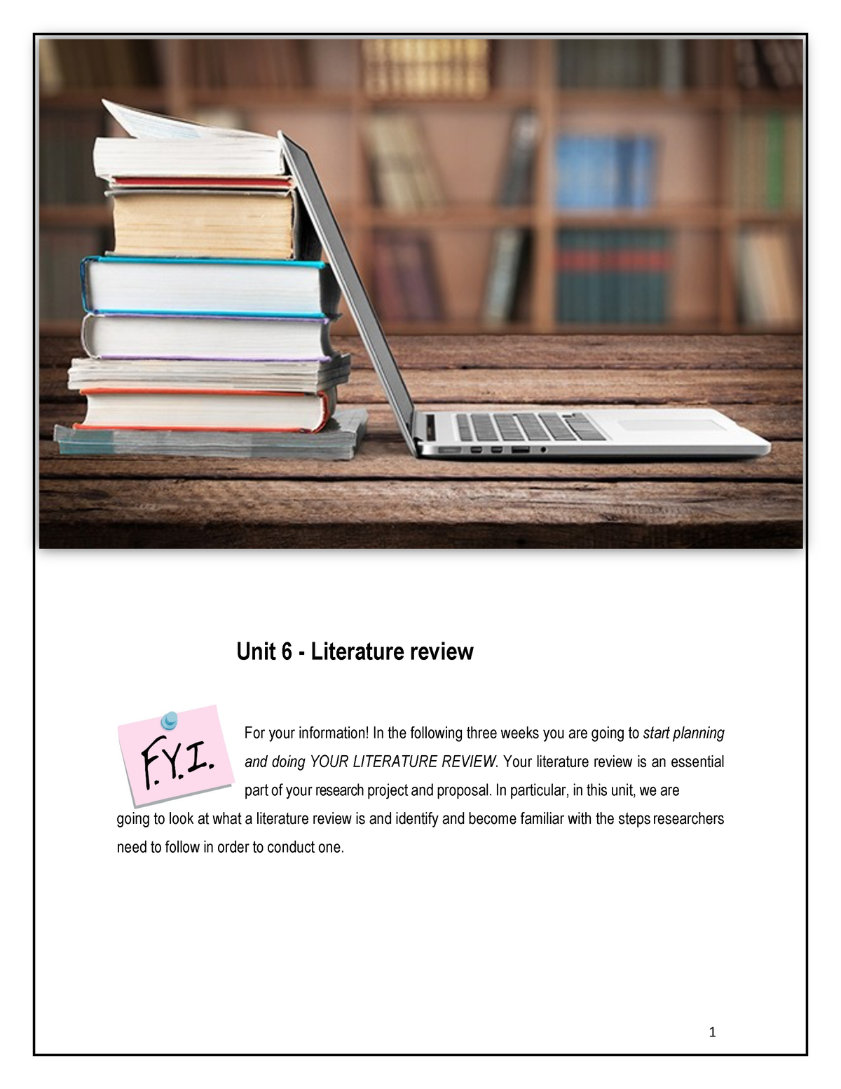 unit 6 literature review