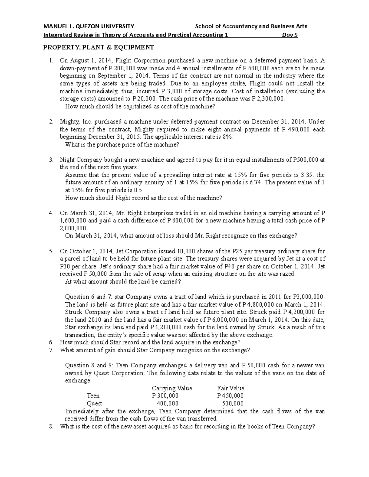  financial Accounting Questions And Answers Integrated Review In 