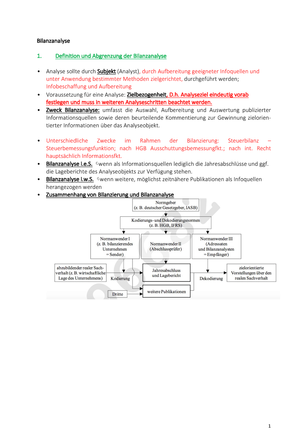 Bilanzanalyse-Zusammenfassung-ergänzt - Bilanzanalyse 1. Definition Und ...