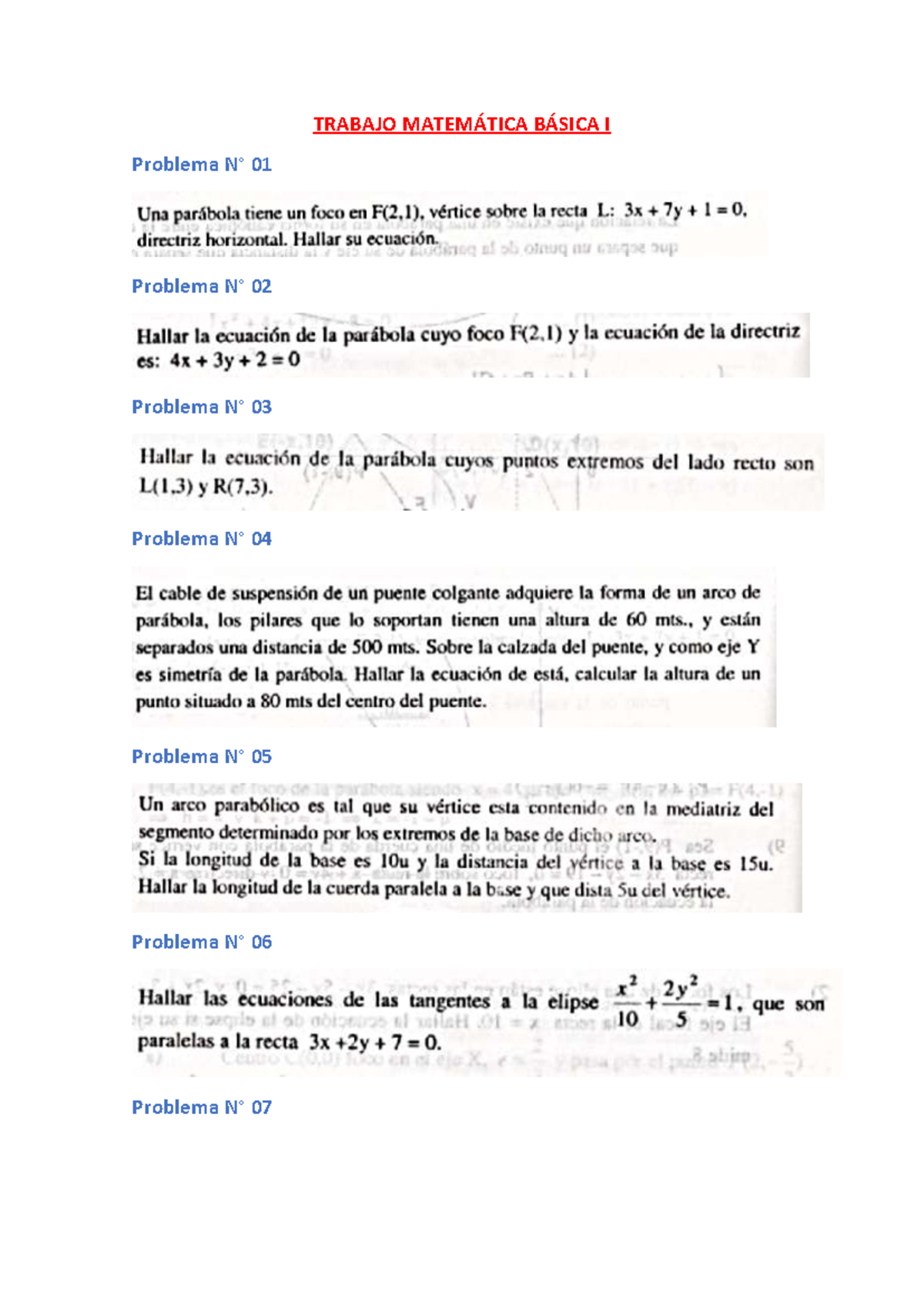 Trabajo Unidad 3 - Matemática - TRABAJO MATEMÁTICA BÁSICA I Problema N ...