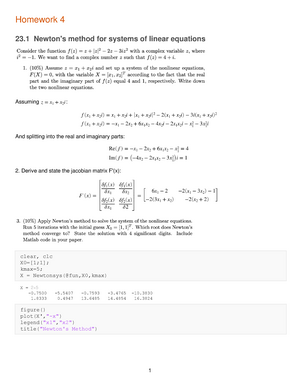 Homework 1 2023 - 02601 Introduction to numerical algorithms Homework ...