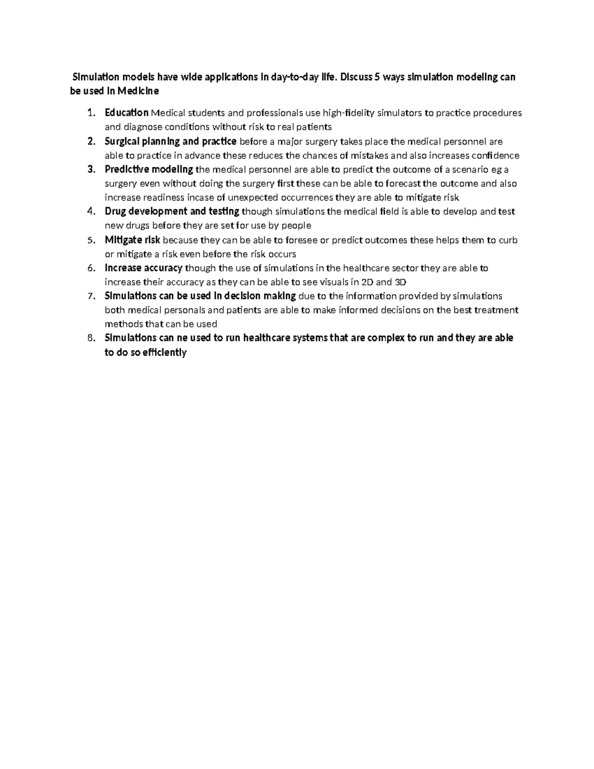 Simulation models - practical study materials - Simulation models have ...