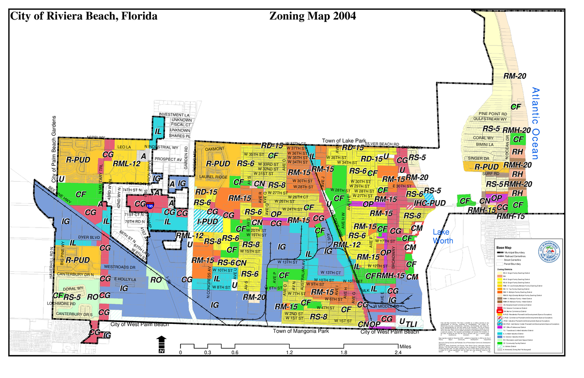 Riviera Bch-zoningmap 2004 - Lake Worth At L A N T I C O C E A N I 95 ...