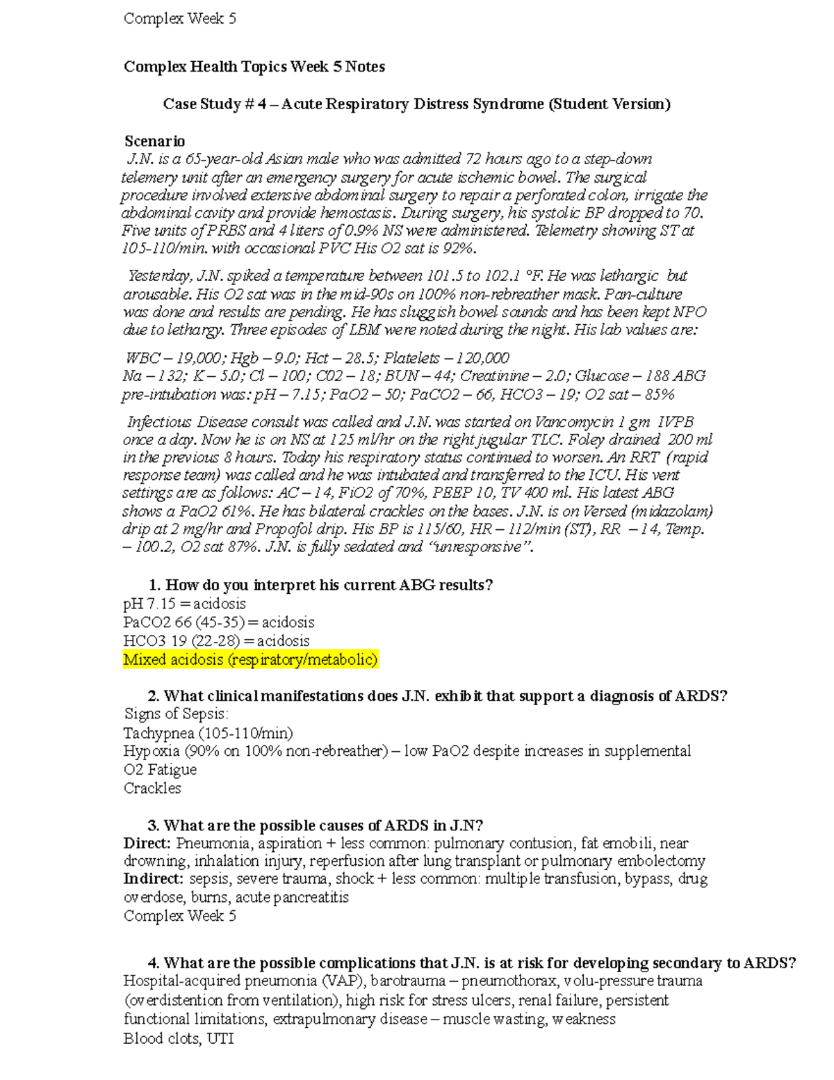 Complex Exam 2 Notes - Complex Week 5 Complex Health Topics Week 5 ...