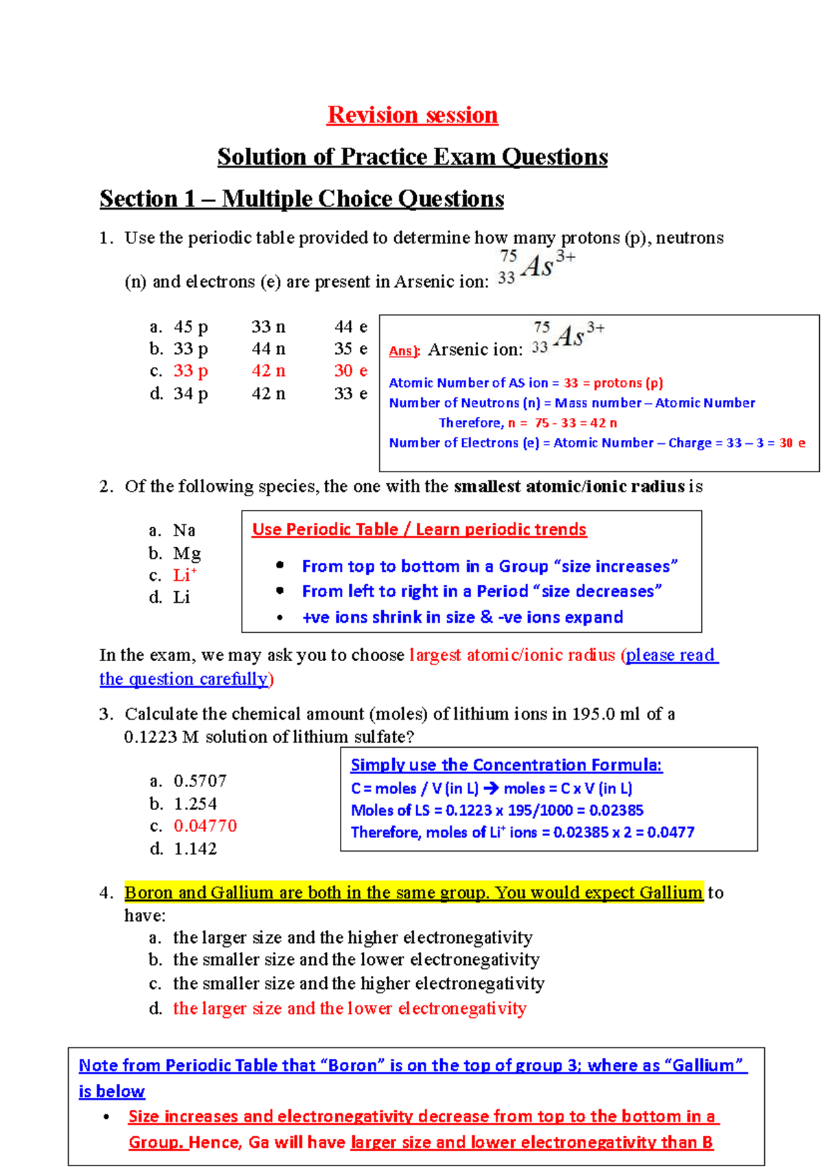 Revision Practice Final Exam Questions 2023 MCQs only - Revision ...