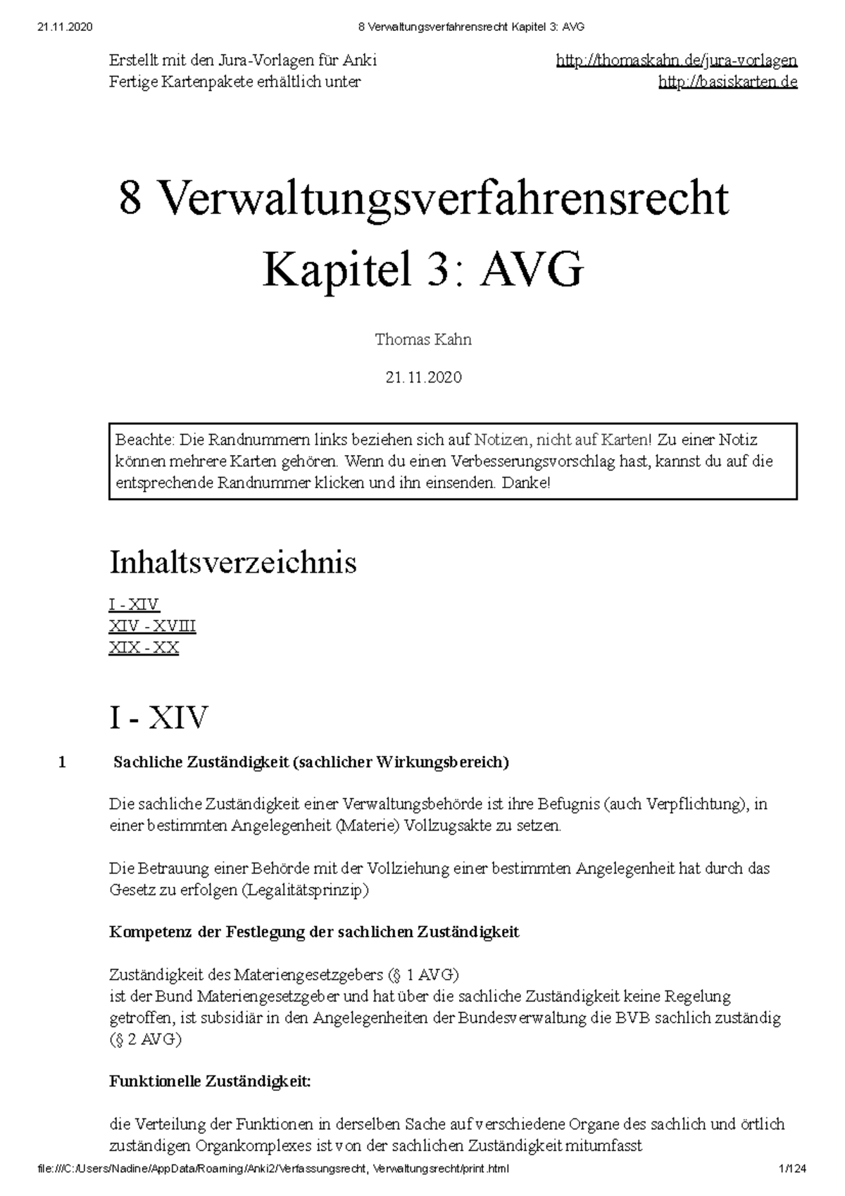 Zusammenfassung AVG - thomaskahn/jura-vorlagen basiskarten I - XIV ...