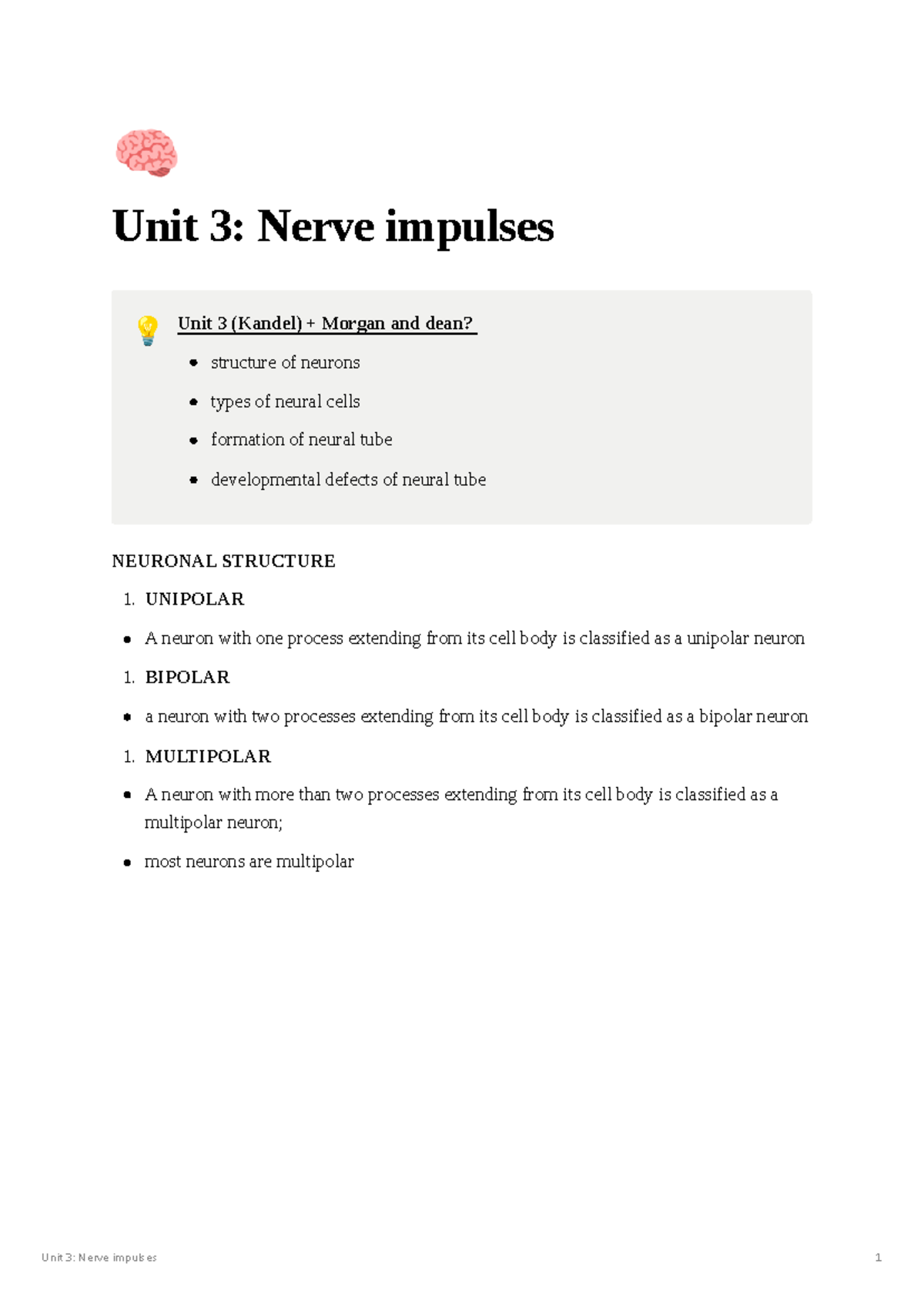 Unit 3 Nerve impulses - 🧠 Unit 3: Nerve impulses 💡 Unit 3 (Kandel ...