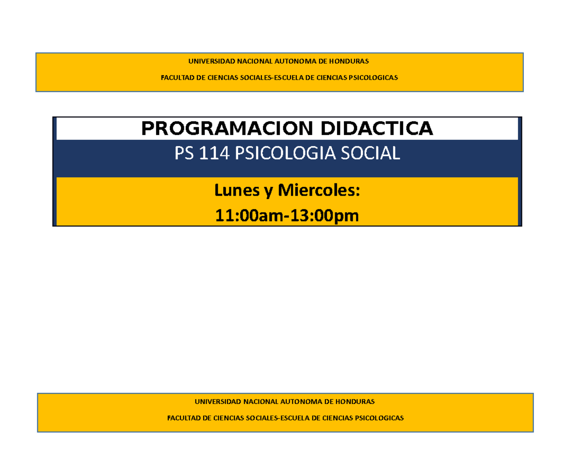 Planificacion Y Calendario PS114-PS- Social - PROGRAMACION DIDACTICA PS ...
