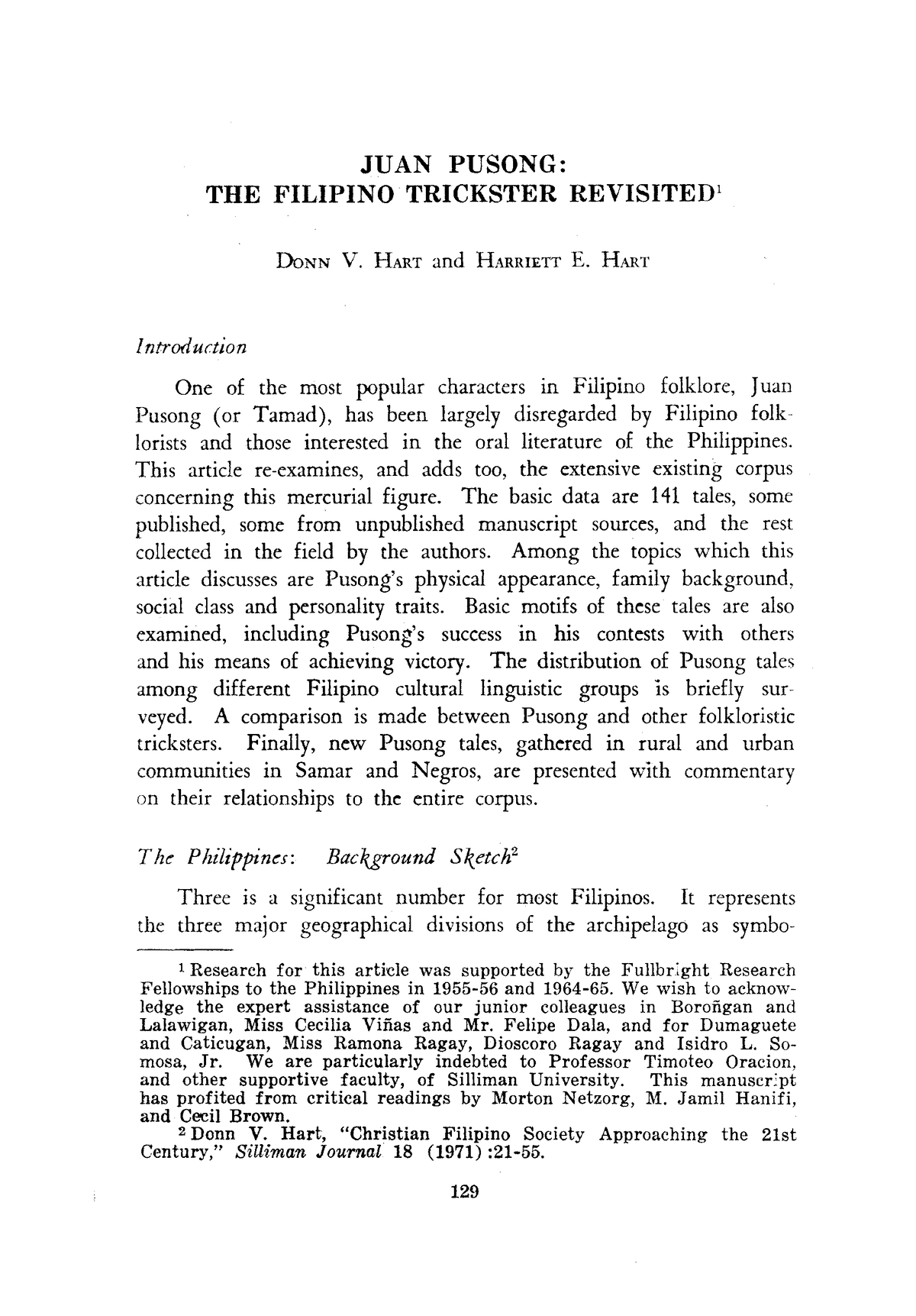 Don hard and harriet hart-juan pusong filipino trickster revisited ...