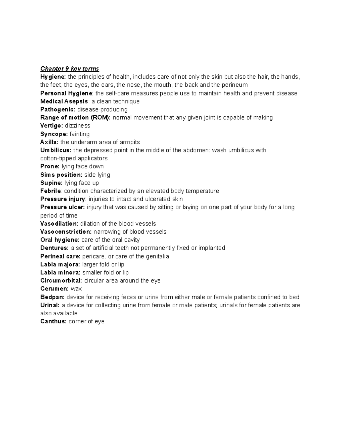 Chapter 9 key terms for fundamental classwork - Chapter 9 key terms ... - Basic Germ Therapy Terms Standard