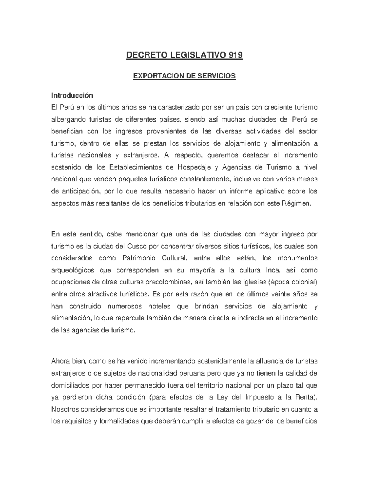 Decreto Legislativo 919 - DECRETO LEGISLATIVO 919 EXPORTACION DE ...