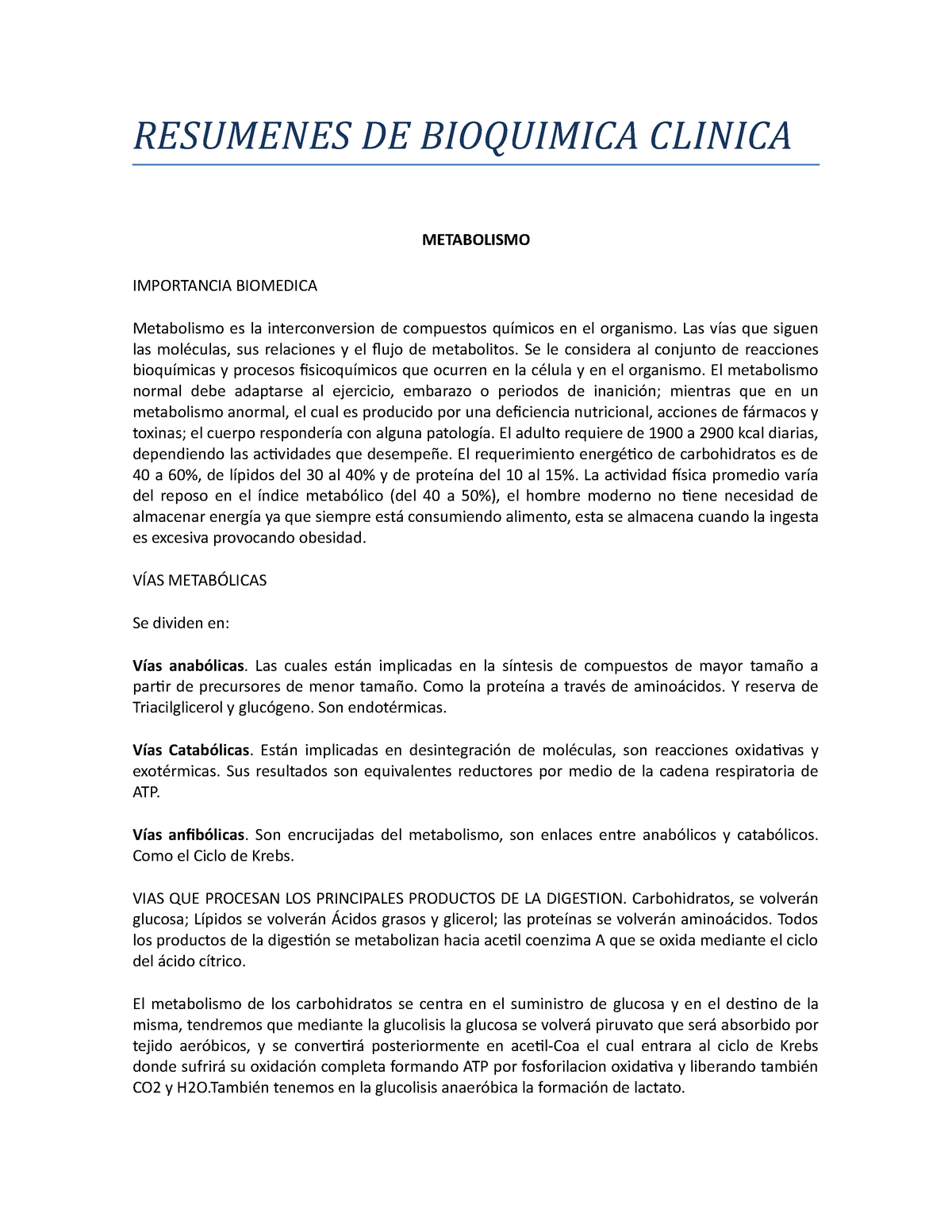 Resumenes Bioquimica Resumen Bioquímica I Resumenes De Bioquimica