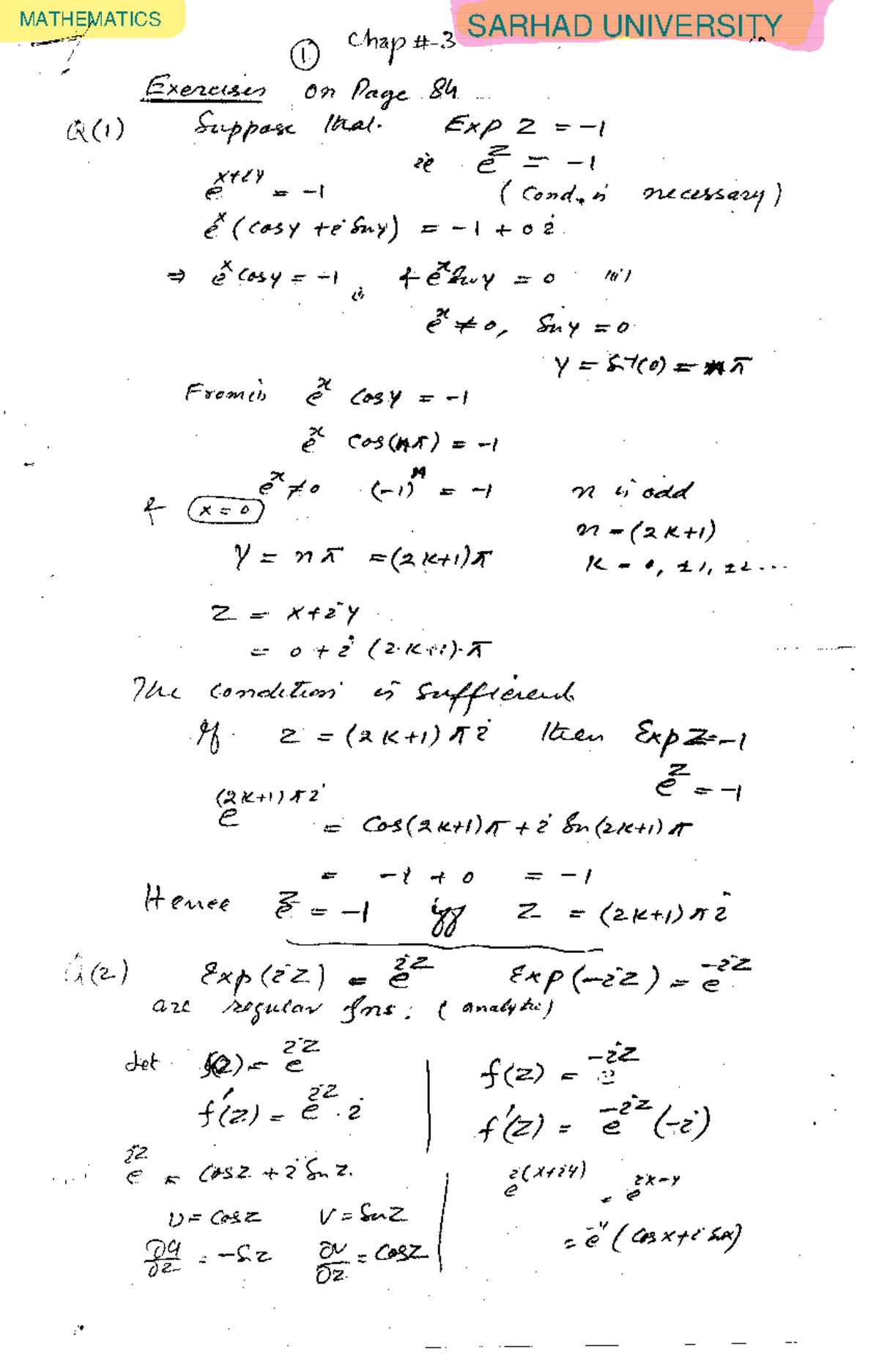 Solution-ch03 -Elementary Transcendental Functions - Mechanical ...