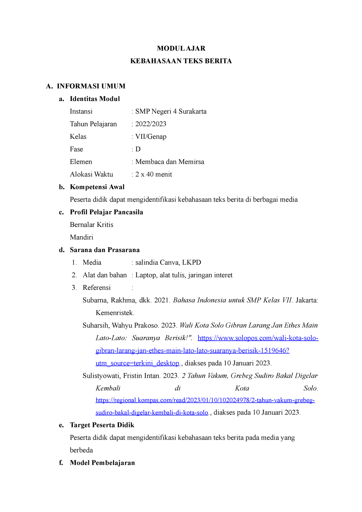 Modul AJAR 7 E Kebahasaan TEKS Berita - MODUL AJAR KEBAHASAAN TEKS ...