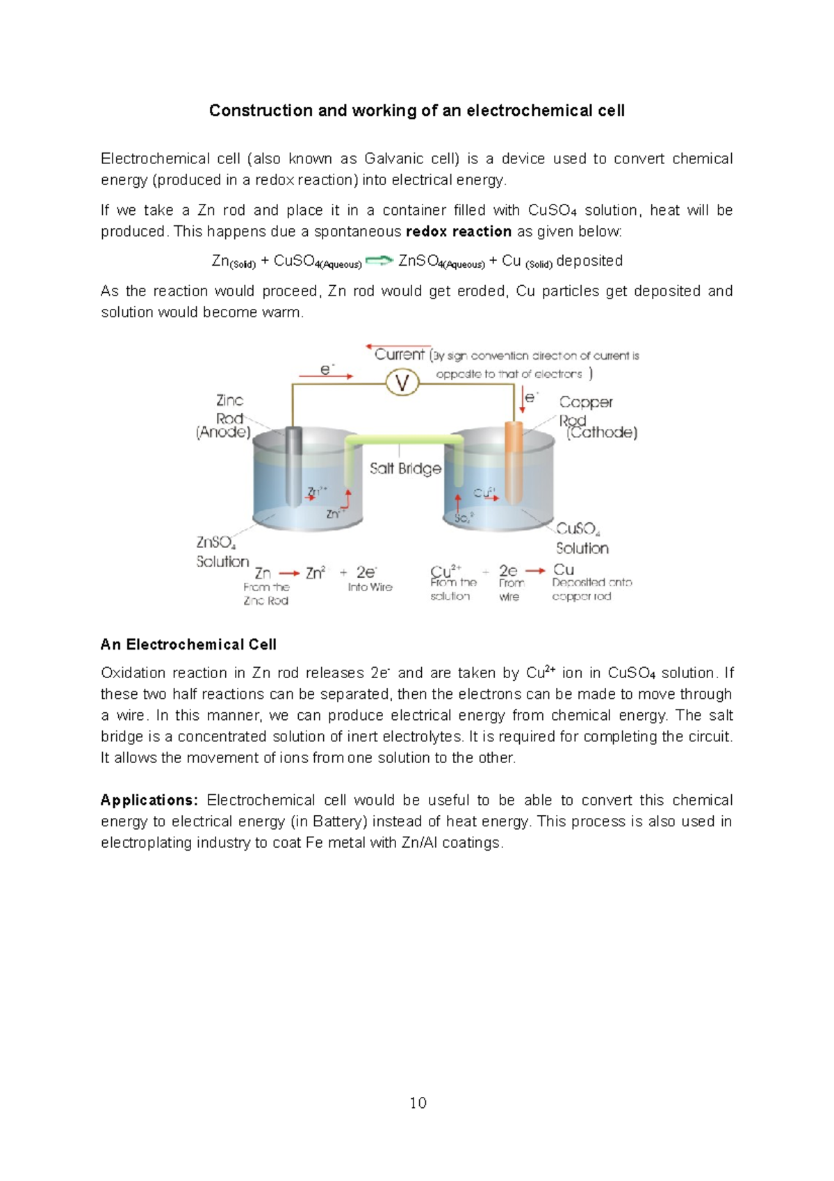 3 Construction And Working Of An Zn Cu Electrochemical Cell 