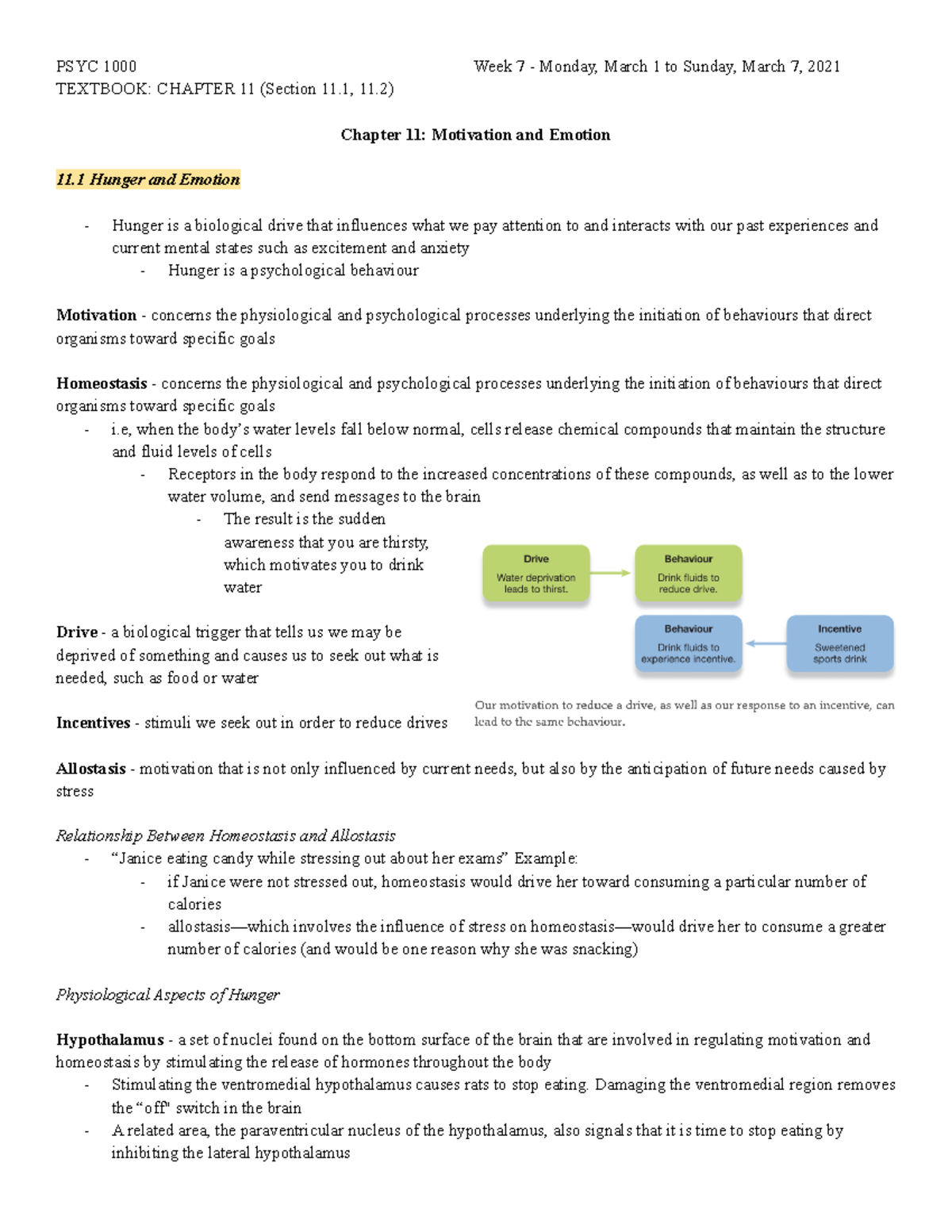 PSYC1000 Chapter 11 (11.1, 11.2) - PSYC 1000 Week 7 - Monday, March 1 ...