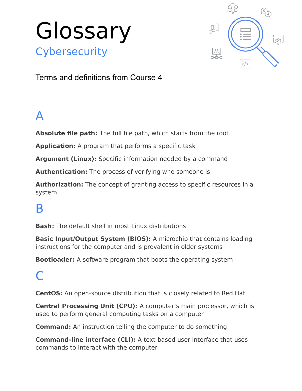 Cyber Security Glossary Part 3 - Glossary Cybersecurity Terms And ...