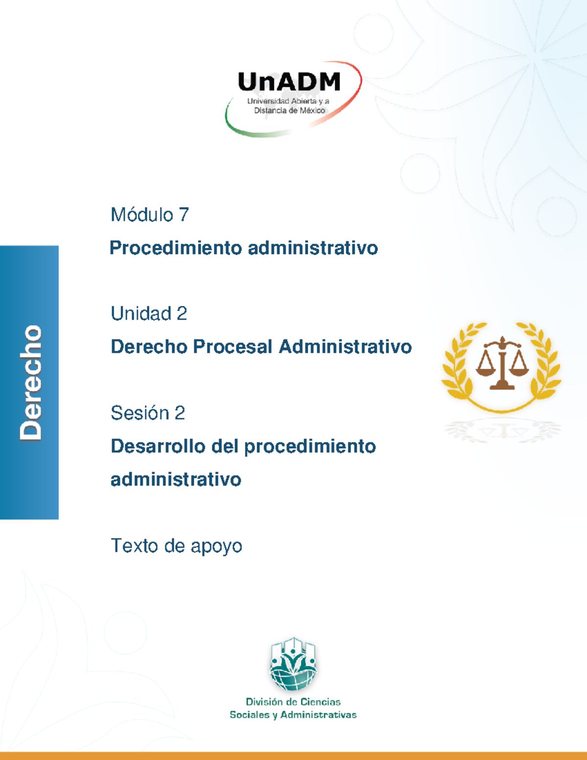 DE M7 U2 S2 TA - Procedimiento Administrativo, Modulo Siete, Sesion ...