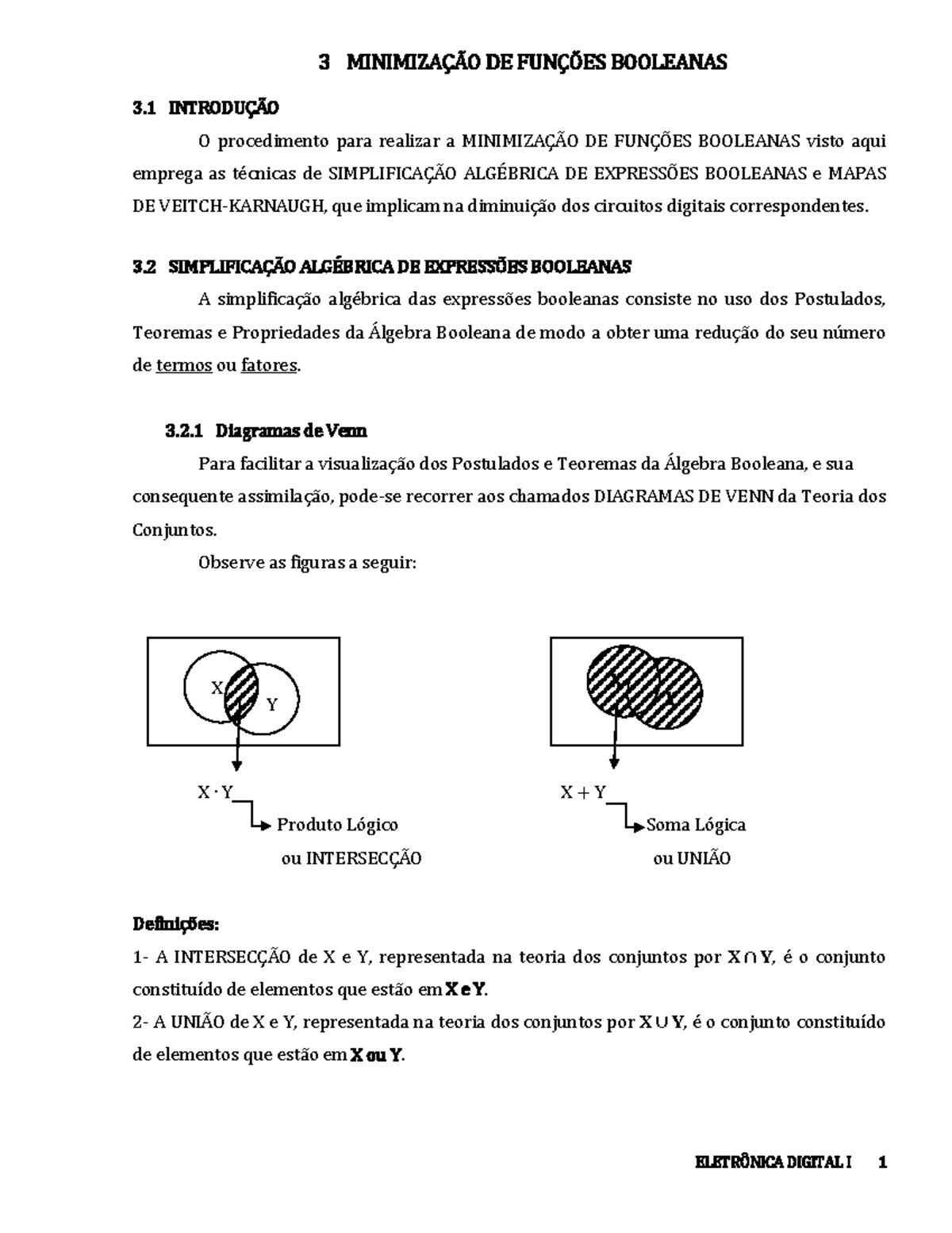 Simplificação de expressões booleanas