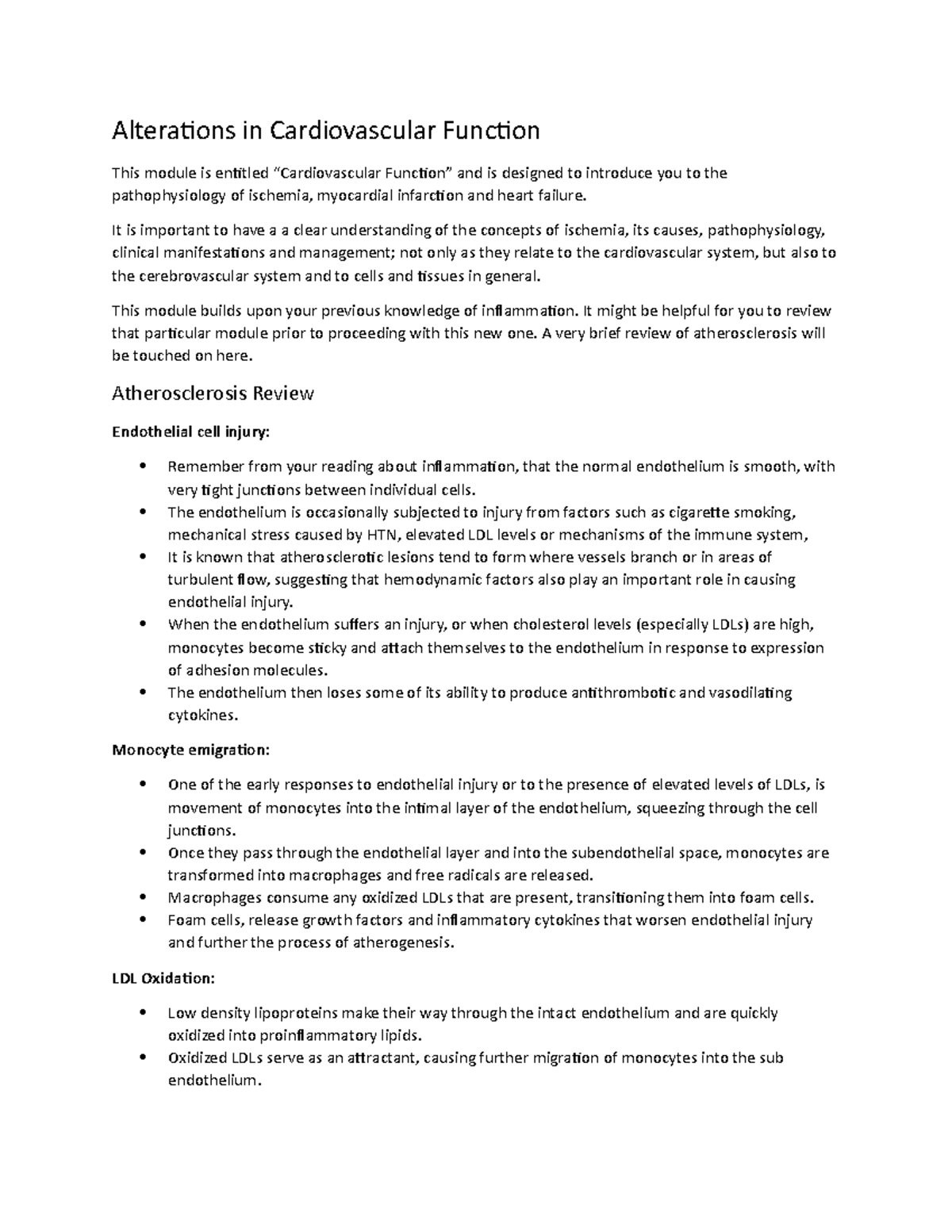 Alterations in Cardiovascular Function It is important to have a a