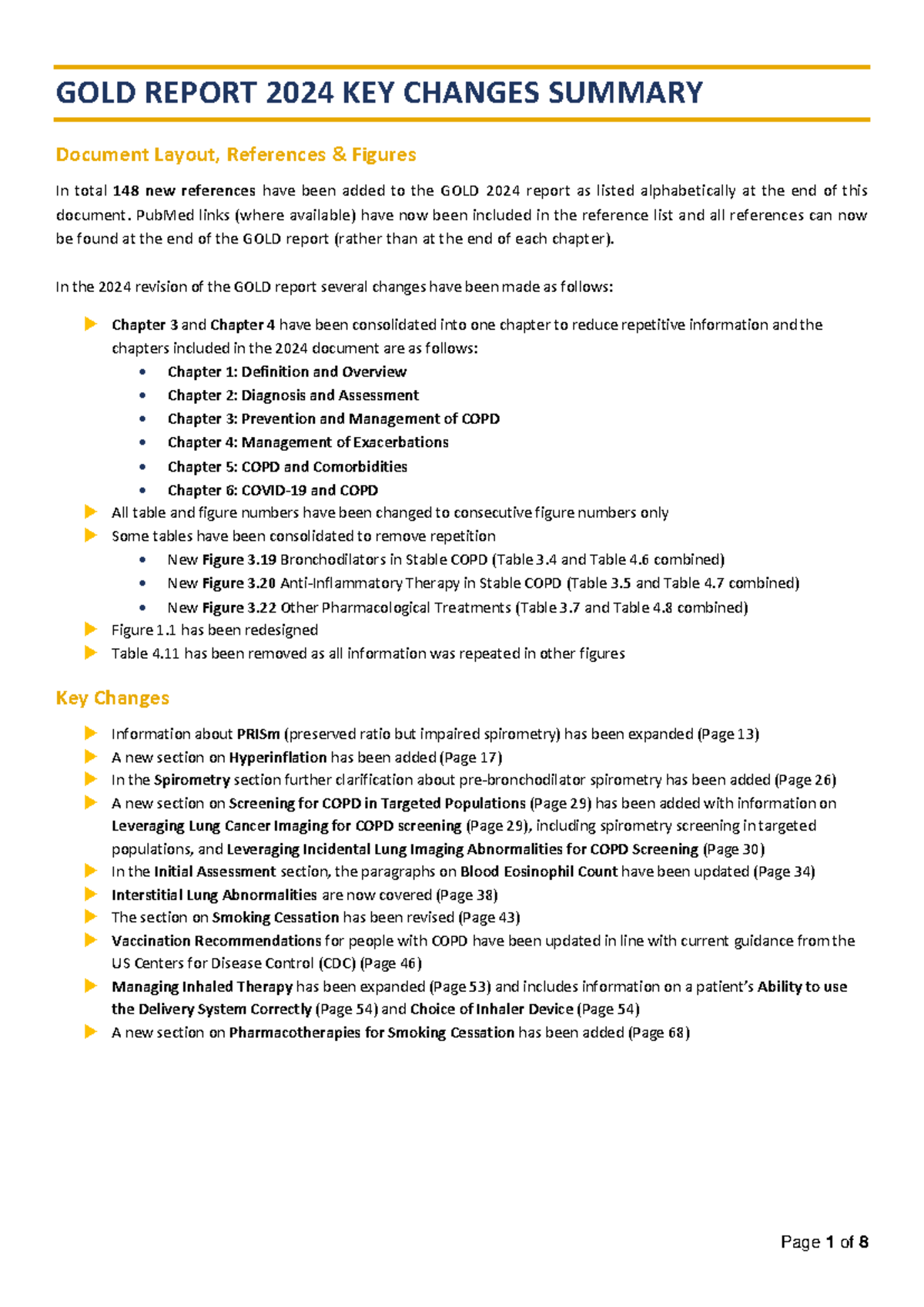 KEY- Changes-GOLD-2024 - GOLD REPORT 2024 KEY CHANGES SUMMARY Document ...