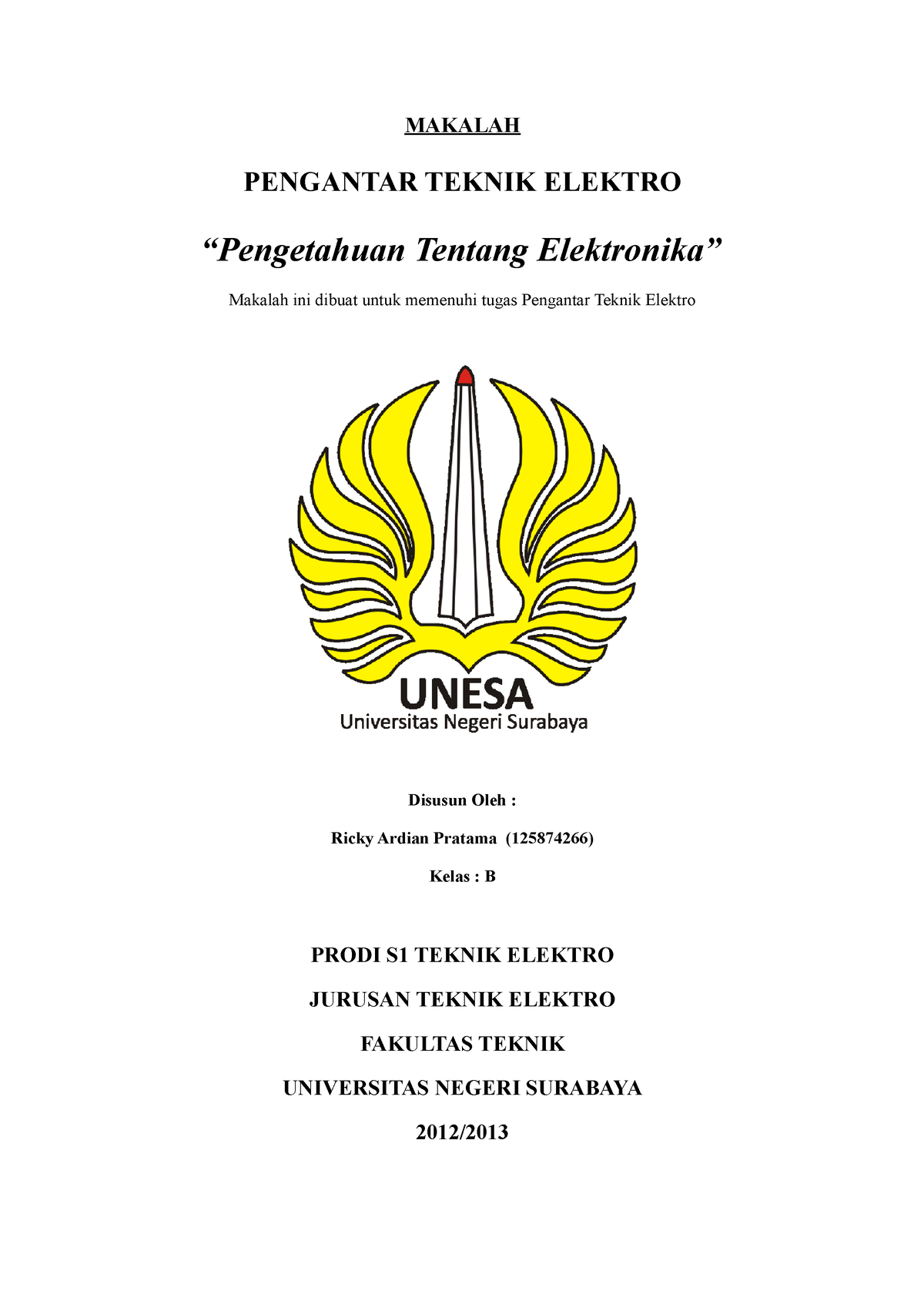 Pengantar Teknik Elektro TE B - MAKALAH PENGANTAR TEKNIK ELEKTRO ...