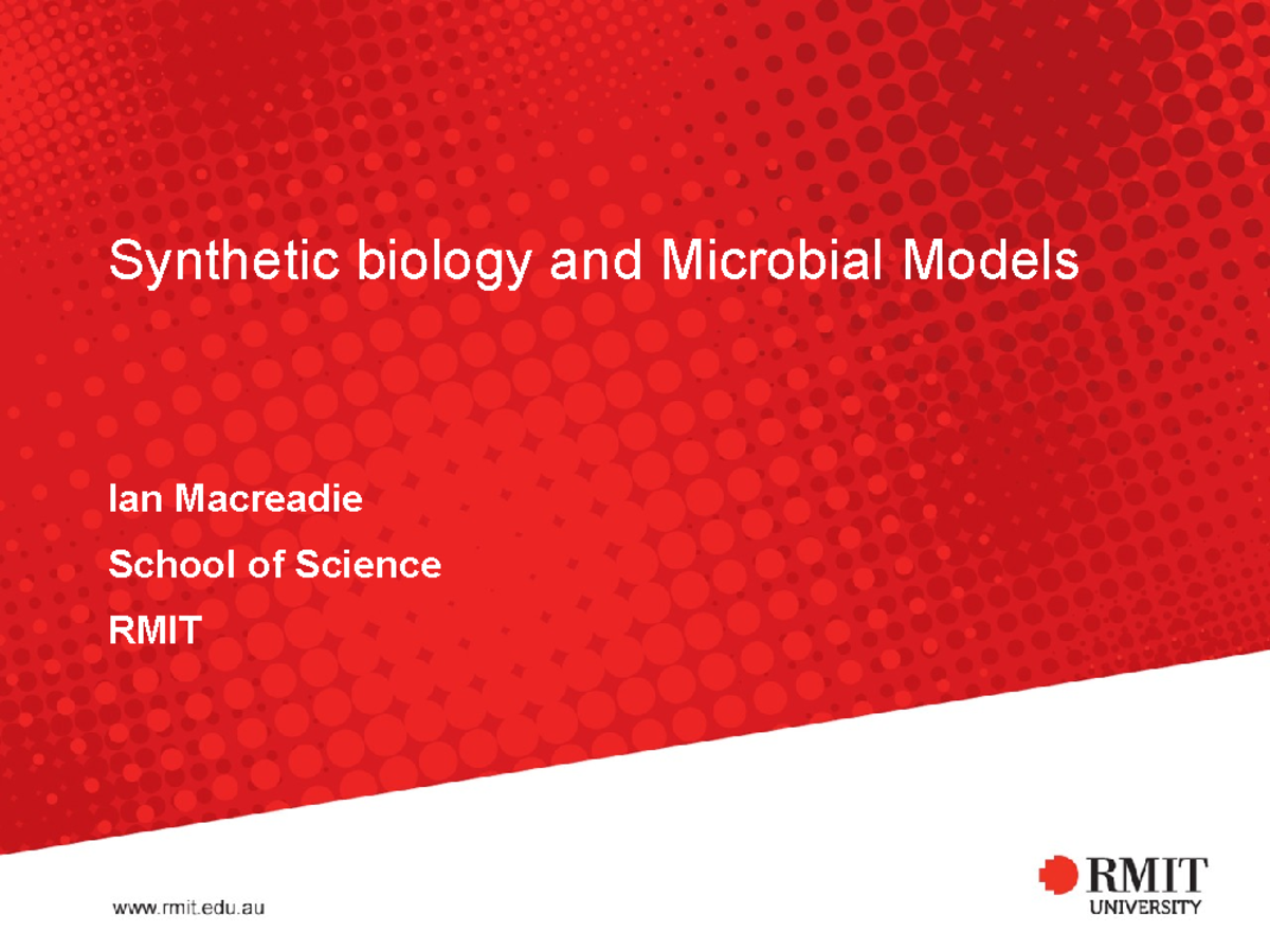 Synthetic Biology Engage with industry. Know the path to market and