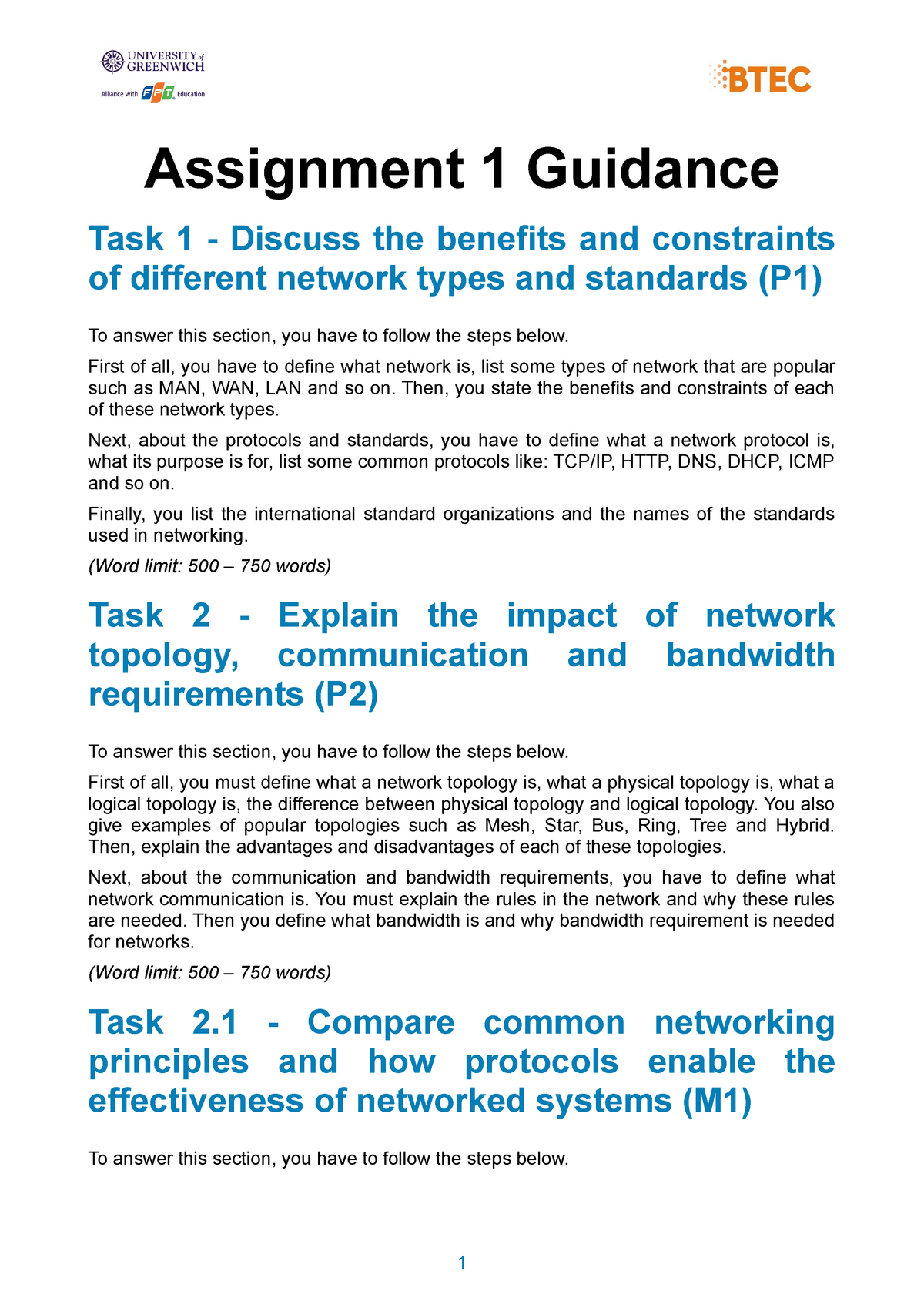 1 Unit 2 - Assignment 1 Guidance - Assignment 1 Guidance Task 1 ...