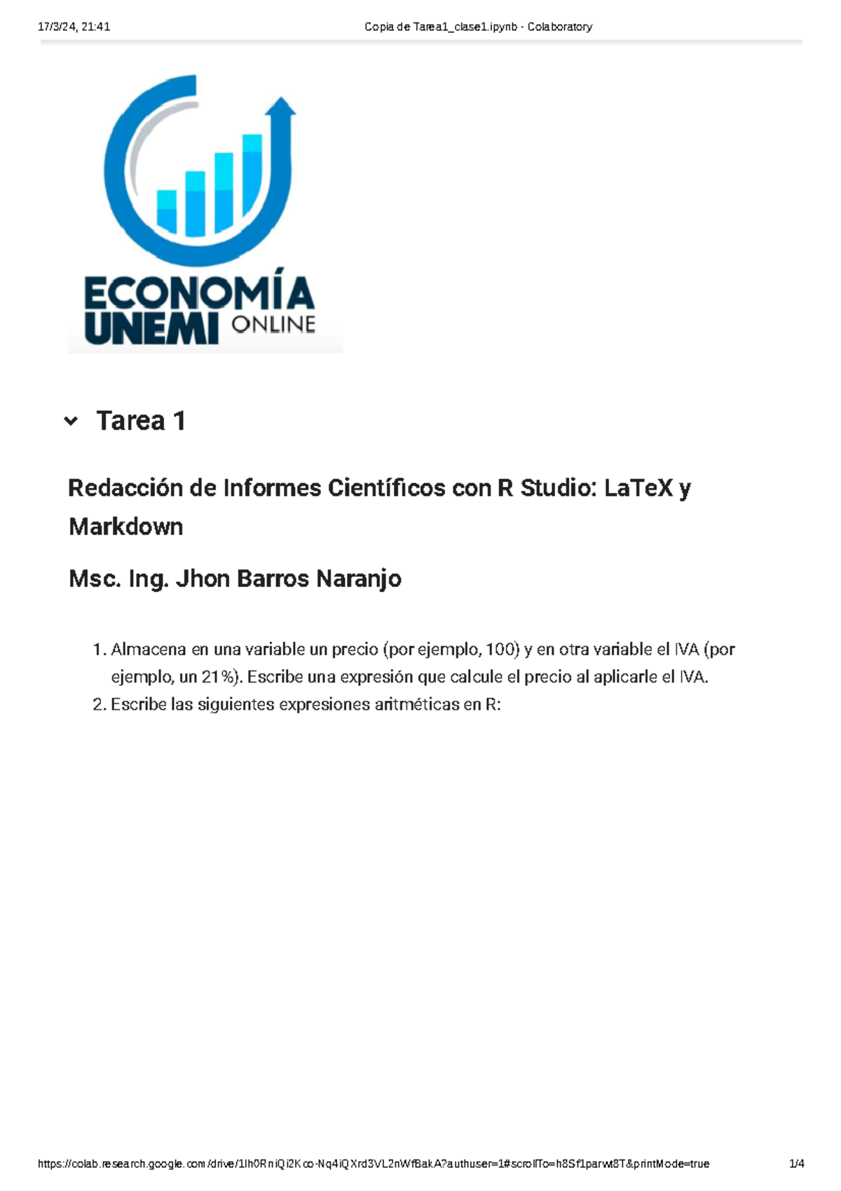 Deber 1 - Redacción de Informes Cientícos con R Studio: LaTeX y ...