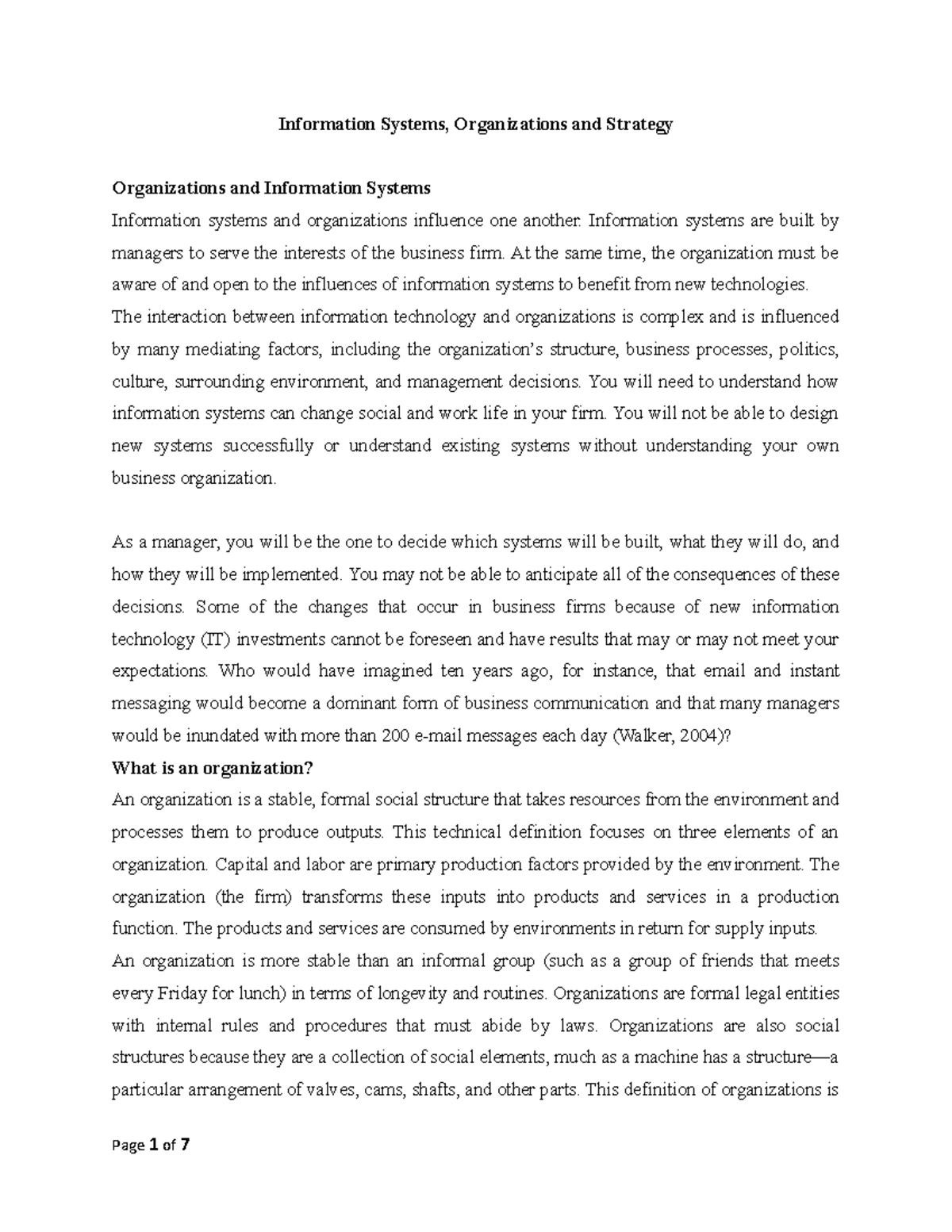 Management and IS Docx - Information systems - Information Systems ...