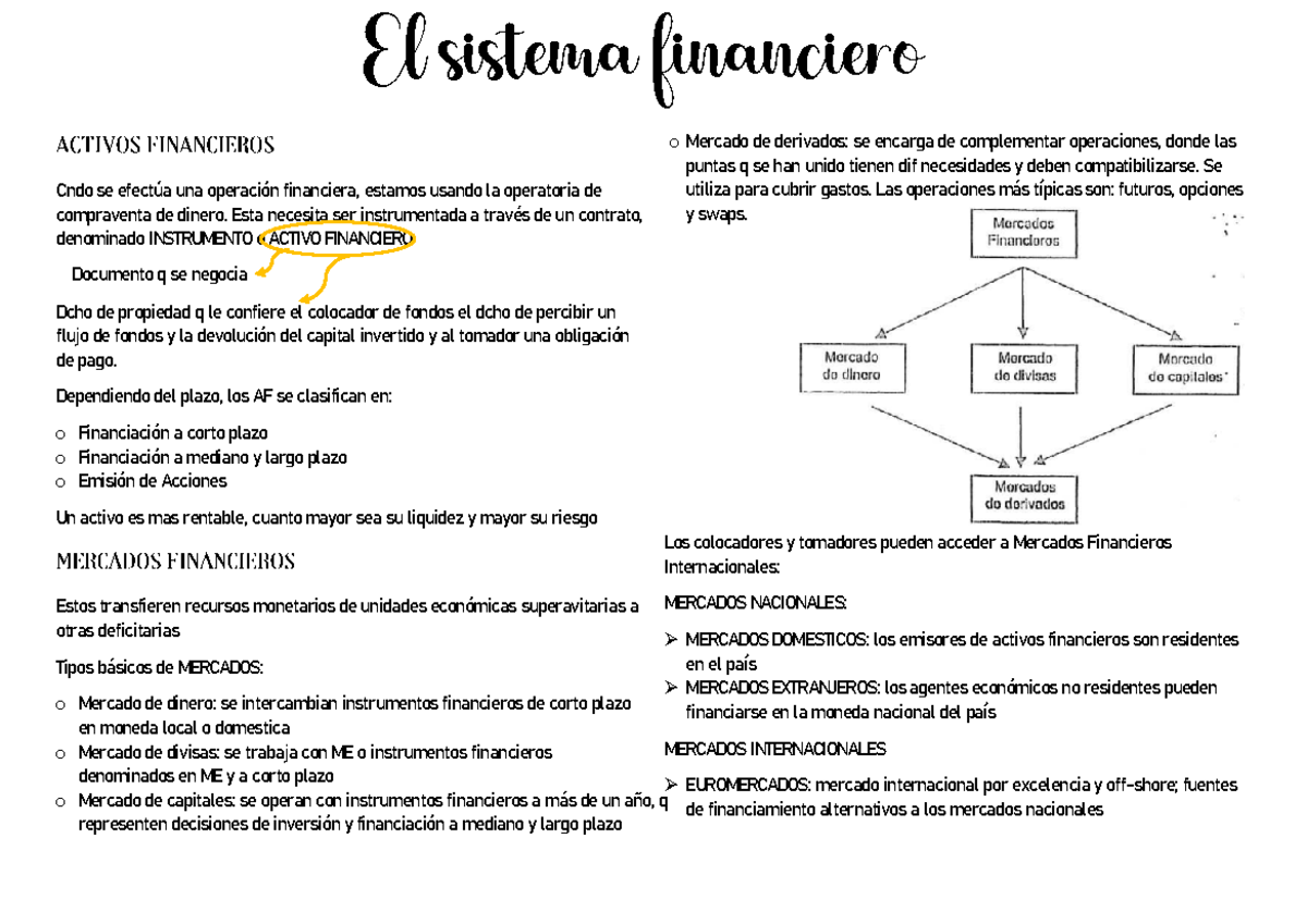 Sistema Finan - Resumen - Cndo se efectúa una operación financiera ...