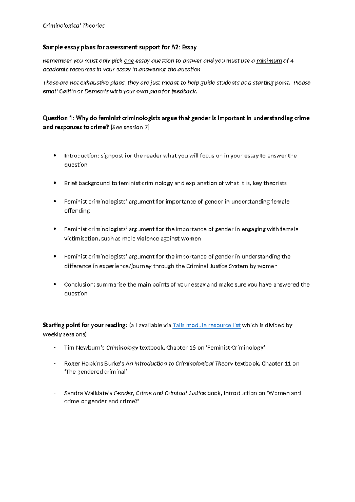 Sample essay plans - none - Sample essay plans for assessment support ...