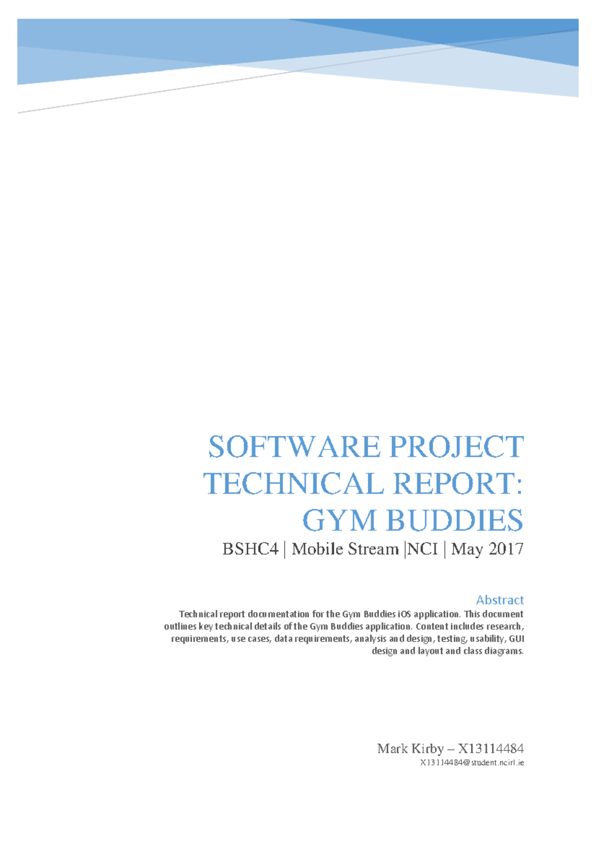 Markkirby - seminar project - SOFTWARE PROJECT TECHNICAL REPORT: GYM ...