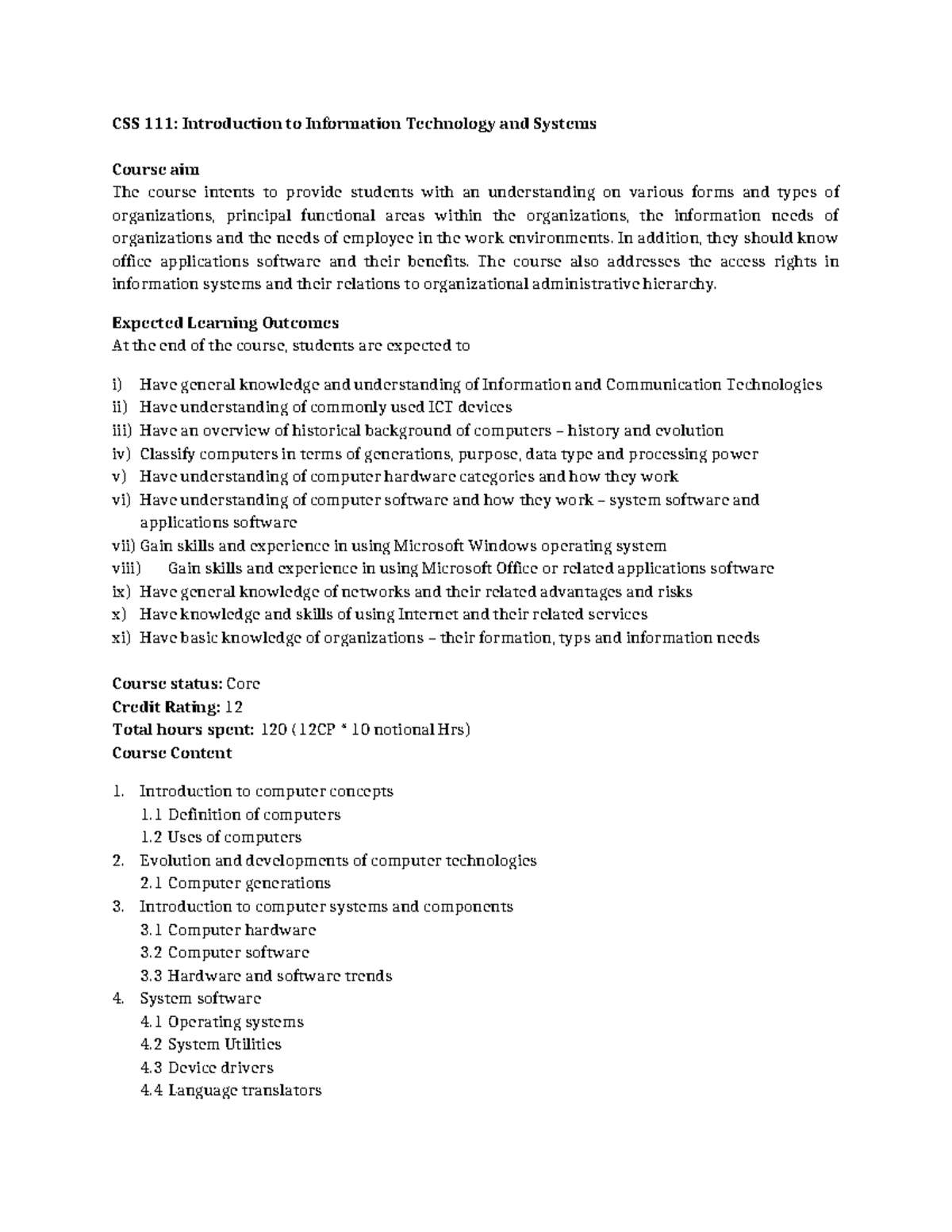 Introduction to information technology - In addition, they should know ...