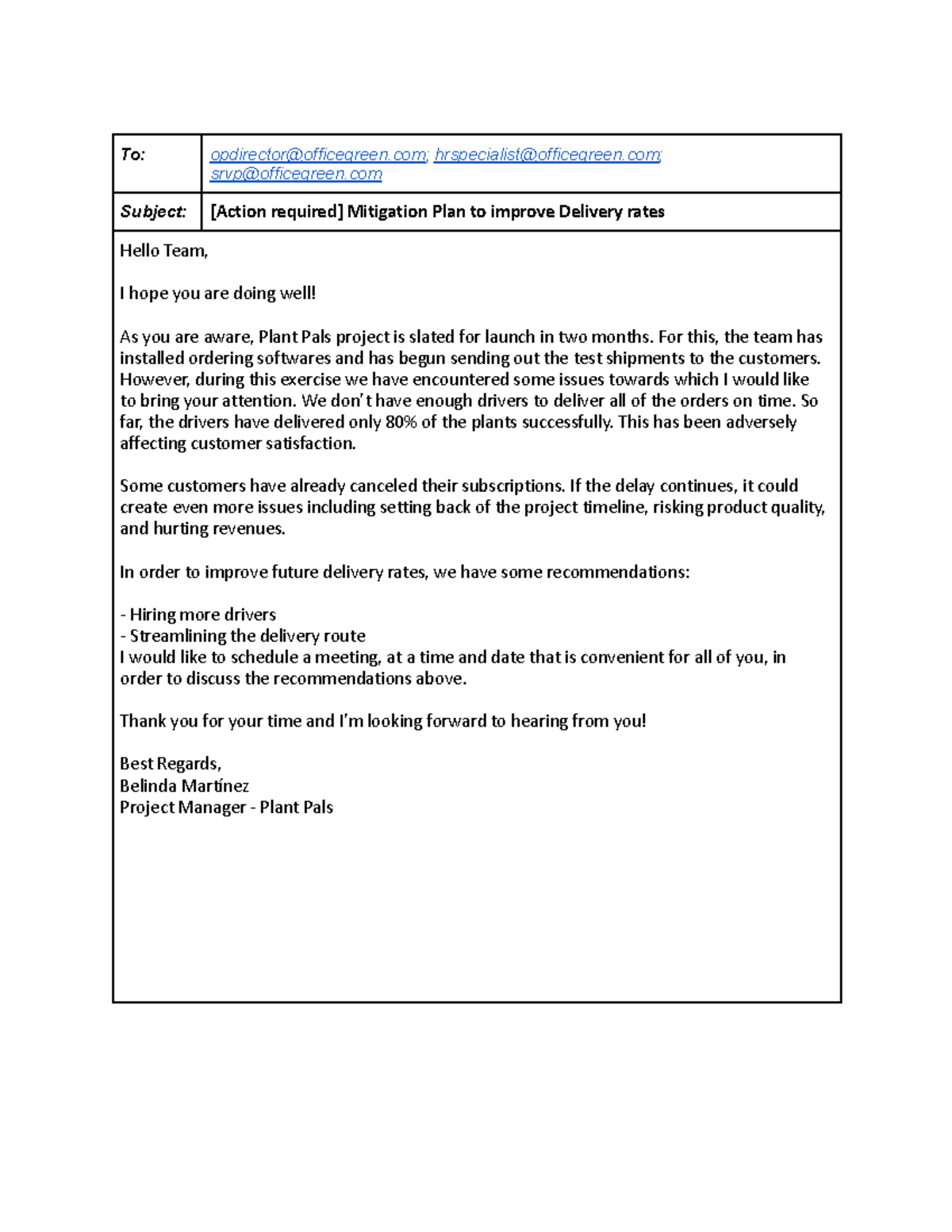 Belinda - Activity Template Escalation Email - To: opdirector ...