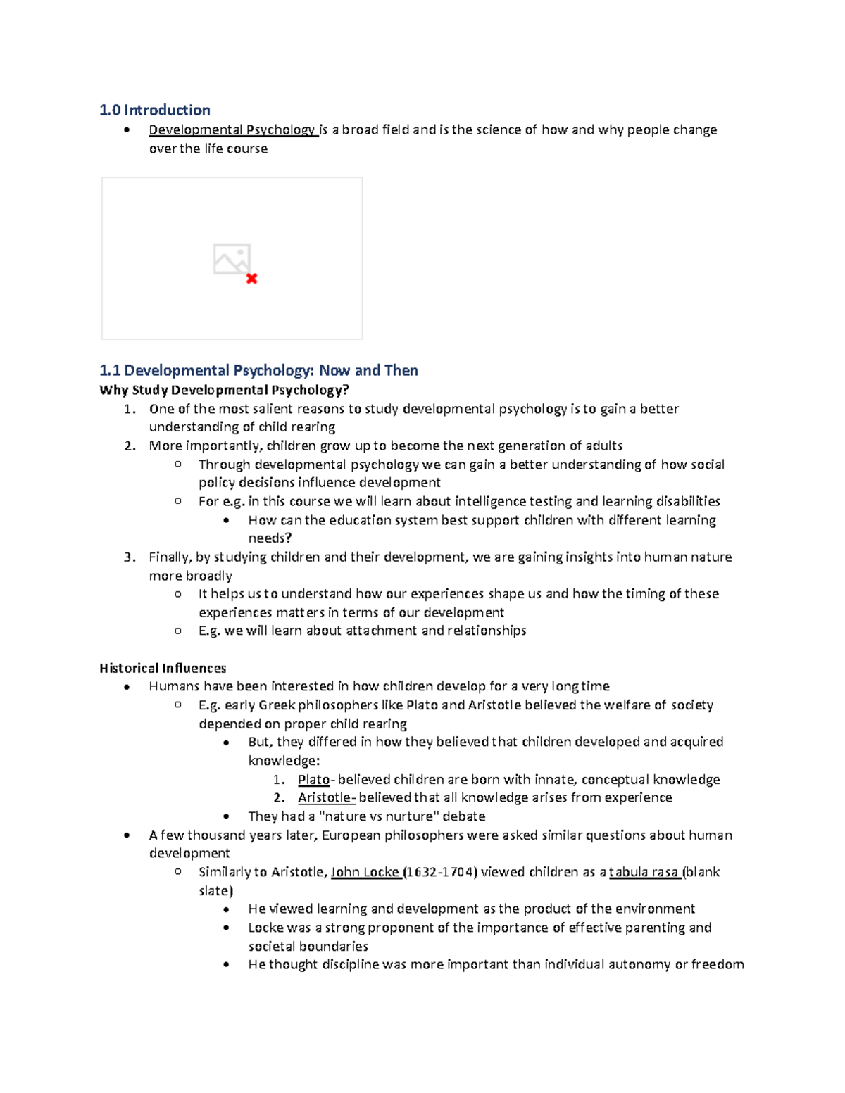 Module 1 - Lecture notes - 1 Introduction • Developmental Psychology is ...