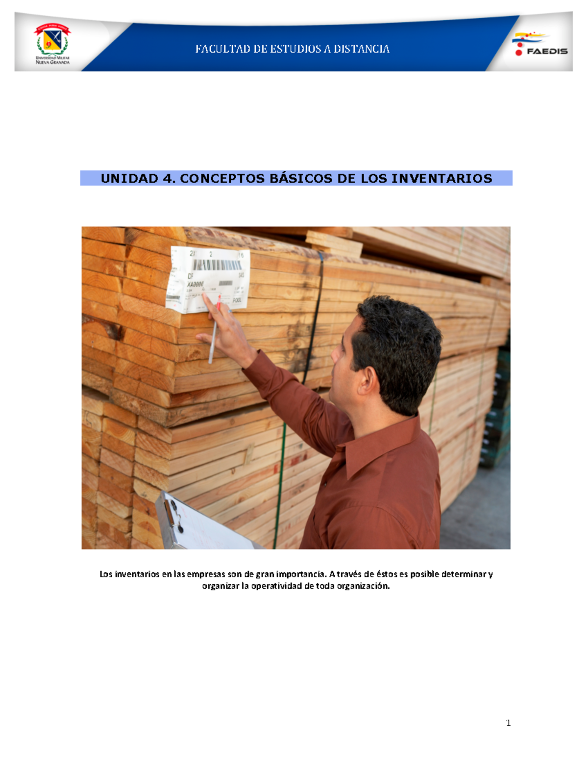 DM - inventarios - UNIDAD 4. CONCEPTOS BÁSICOS DE LOS INVENTARIOS Los ...