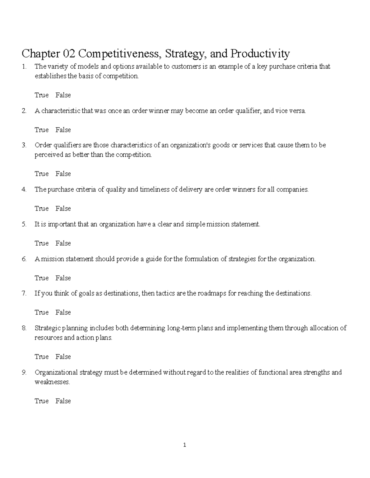 Chapter 02 Competitiveness - Chapter 02 Competitiveness, Strategy, And ...