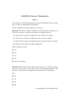 Discrete Mathematics Chap1 Exercise 2 Quiz - Answers To Homework 2 ...