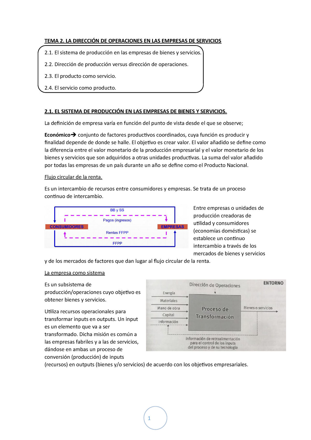 Tema 2 Direccion De Operaciones En Emrpesas De Servicios Tema La De Operaciones En Las Empresas De Servicios El Sistema De En Las Empresas De Bienes Servicios Studocu