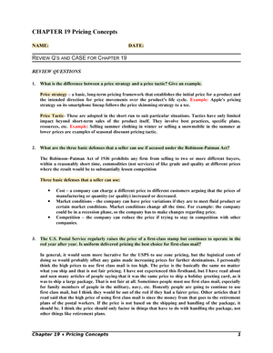 Ch 14 MKTG Review Q's & Case Nordstrom's - CHAPTER 14 Marketing ...