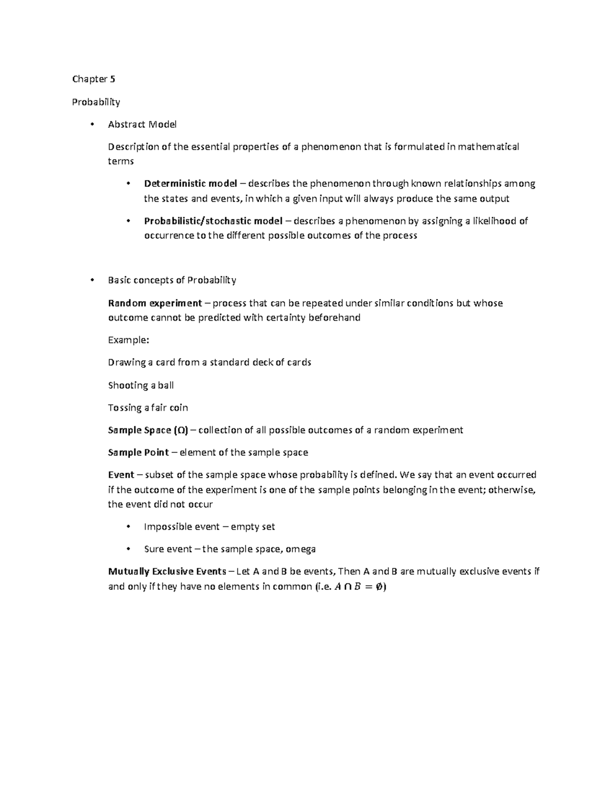 Chapter 5 and 6 - Introduction to Statistics - University of the ...