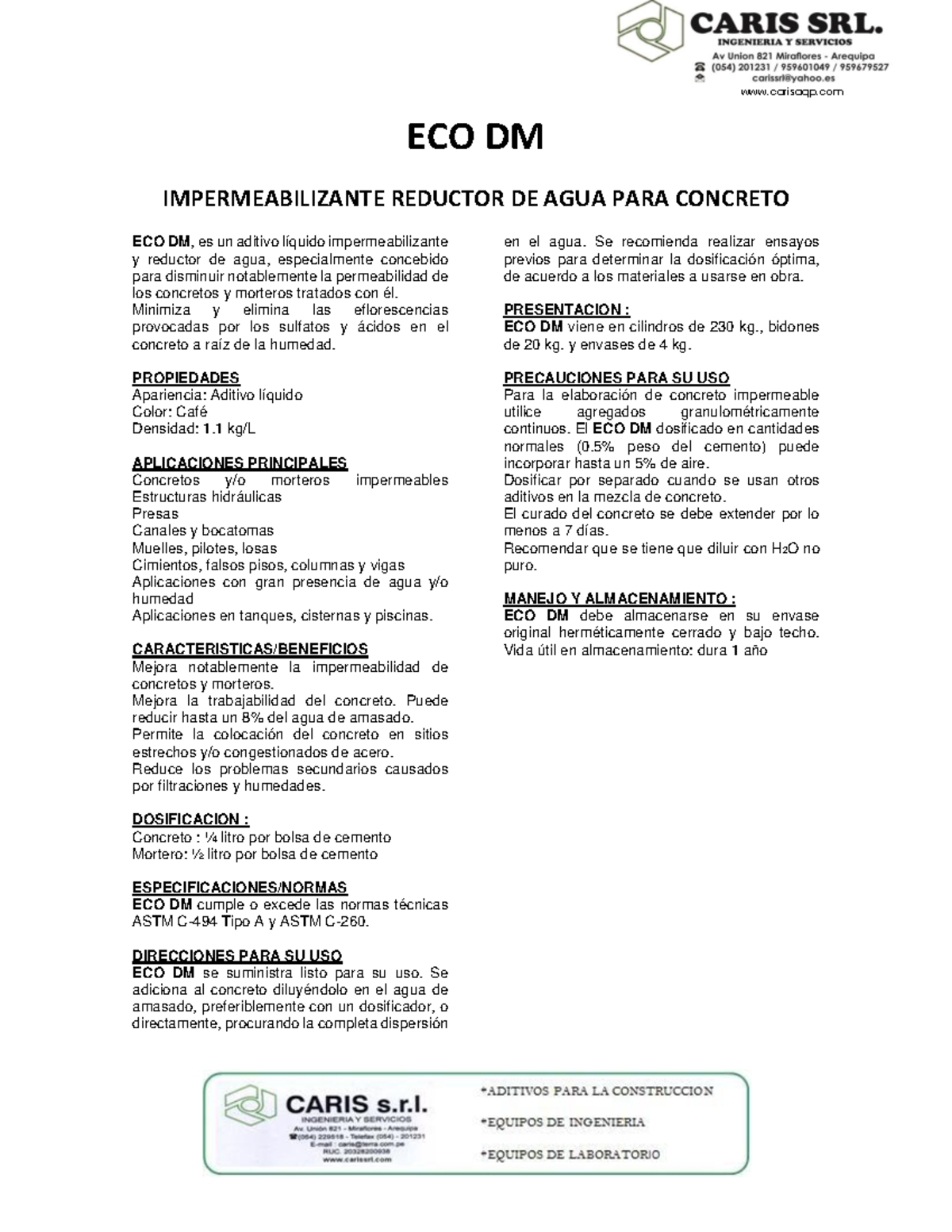 ECO DM - Contra Sulfatos - carisaqp ECO DM IMPERMEABILIZANTE REDUCTOR ...