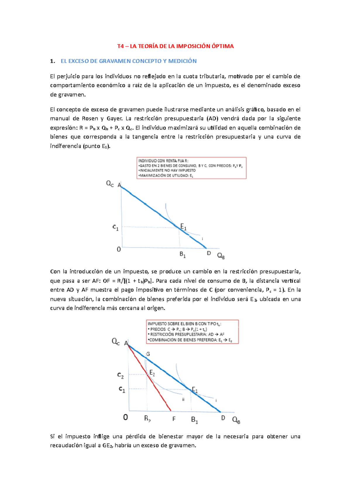 T Apuntes T La Teor A De La Imposici N Ptima El Exceso De