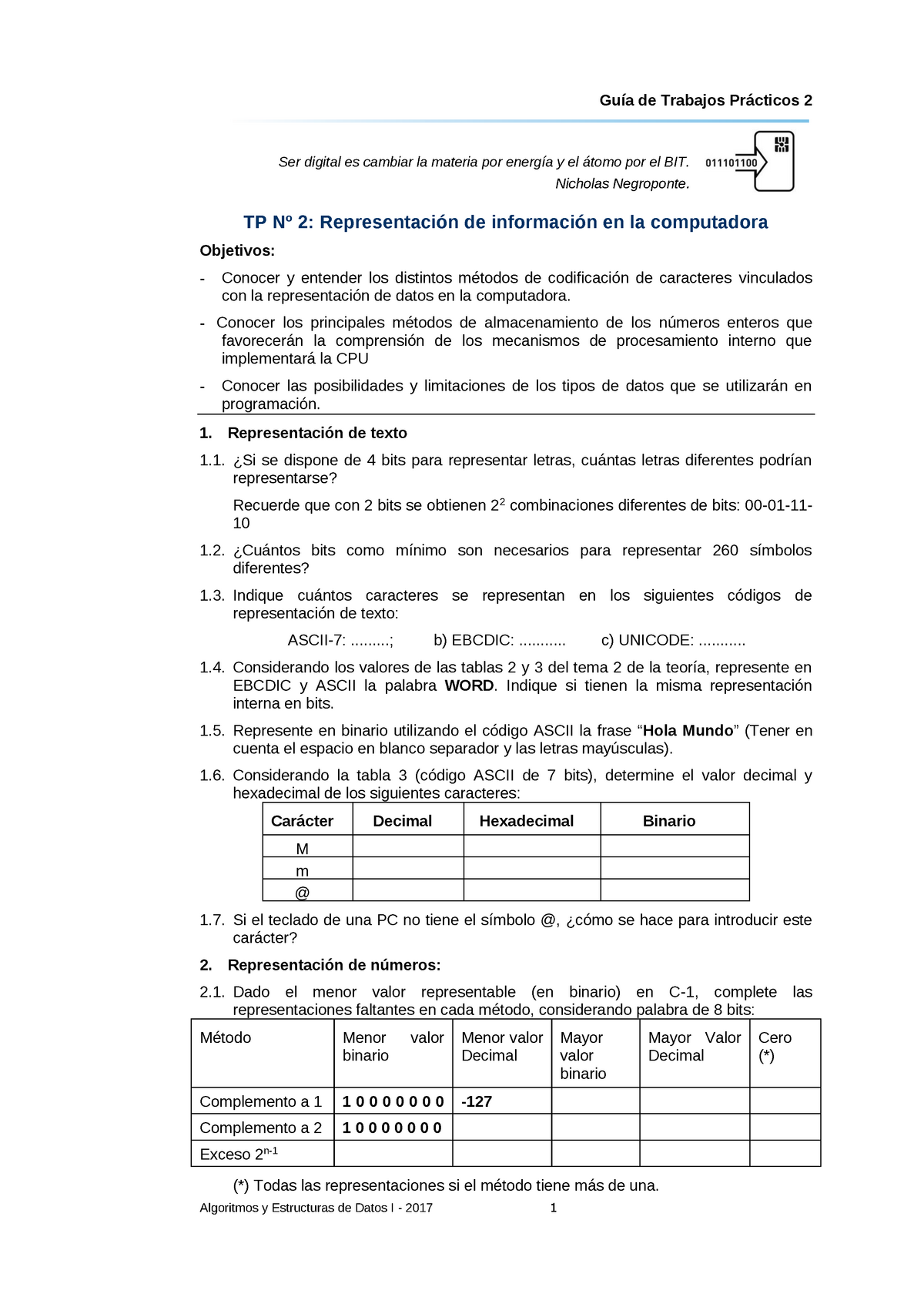 AED1-Practico 2-2017 - Ejercicios practico 2 - Guía de Trabajos Prácticos 2  Ser digital es cambiar - Studocu