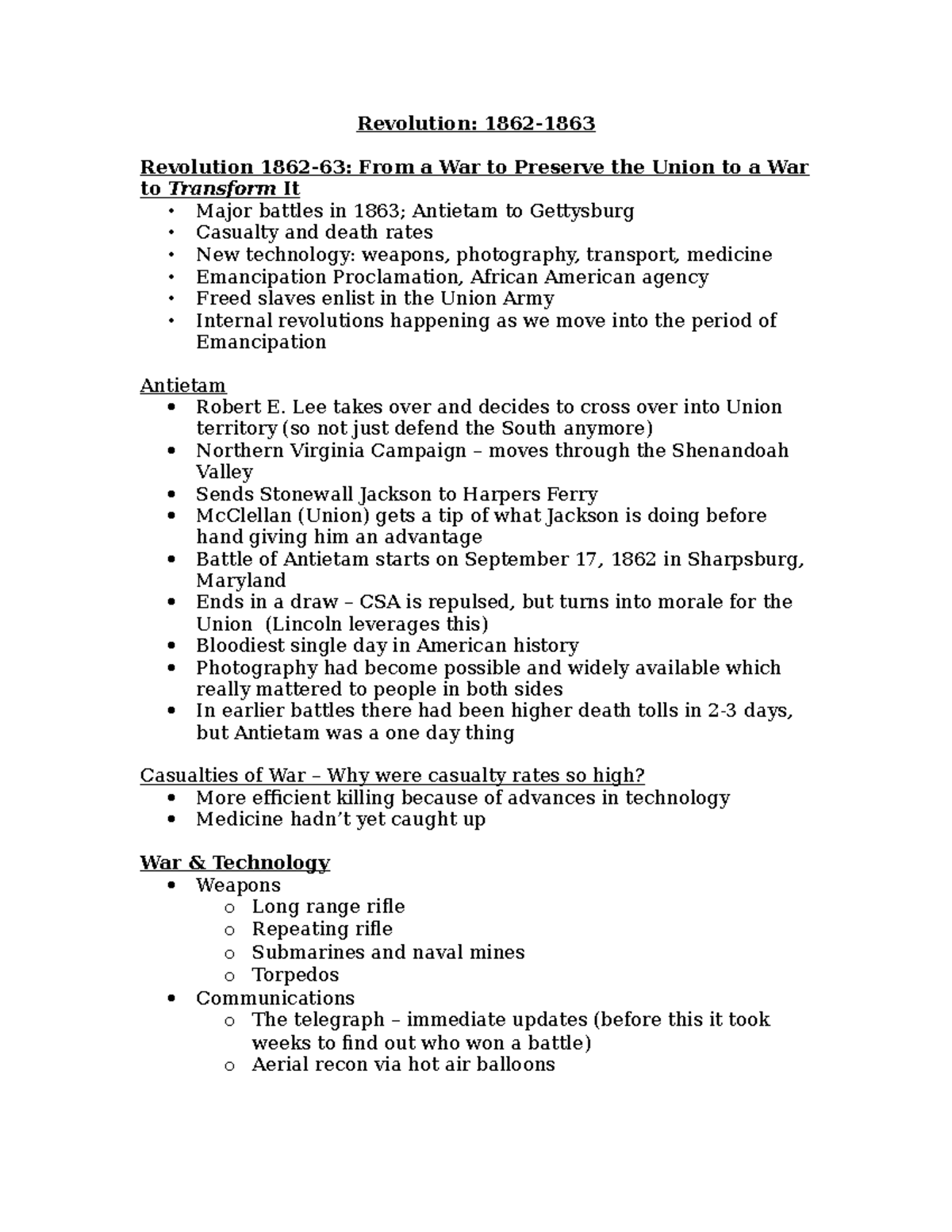 Revolution history Revolution 1862 Revolution 186263 From a War