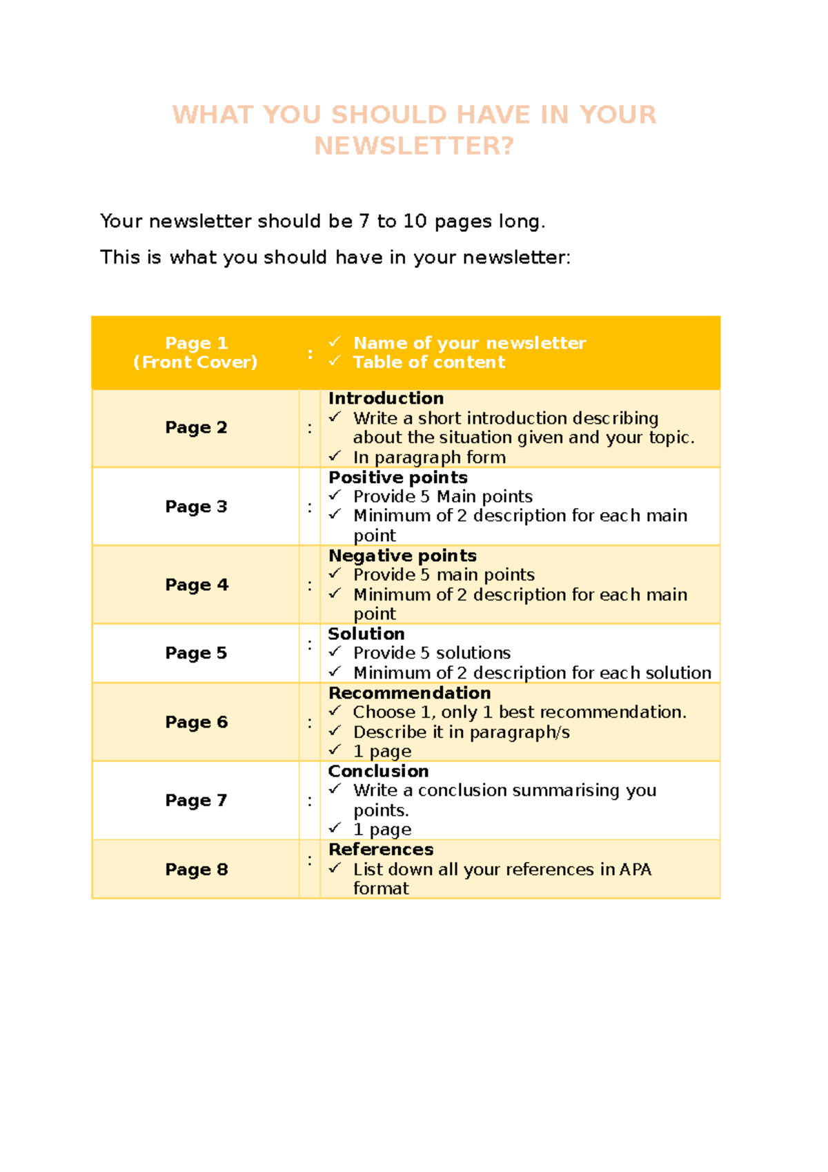 WHAT YOU Should HAVE IN YOUR Newsletter - WHAT YOU SHOULD HAVE IN YOUR ...